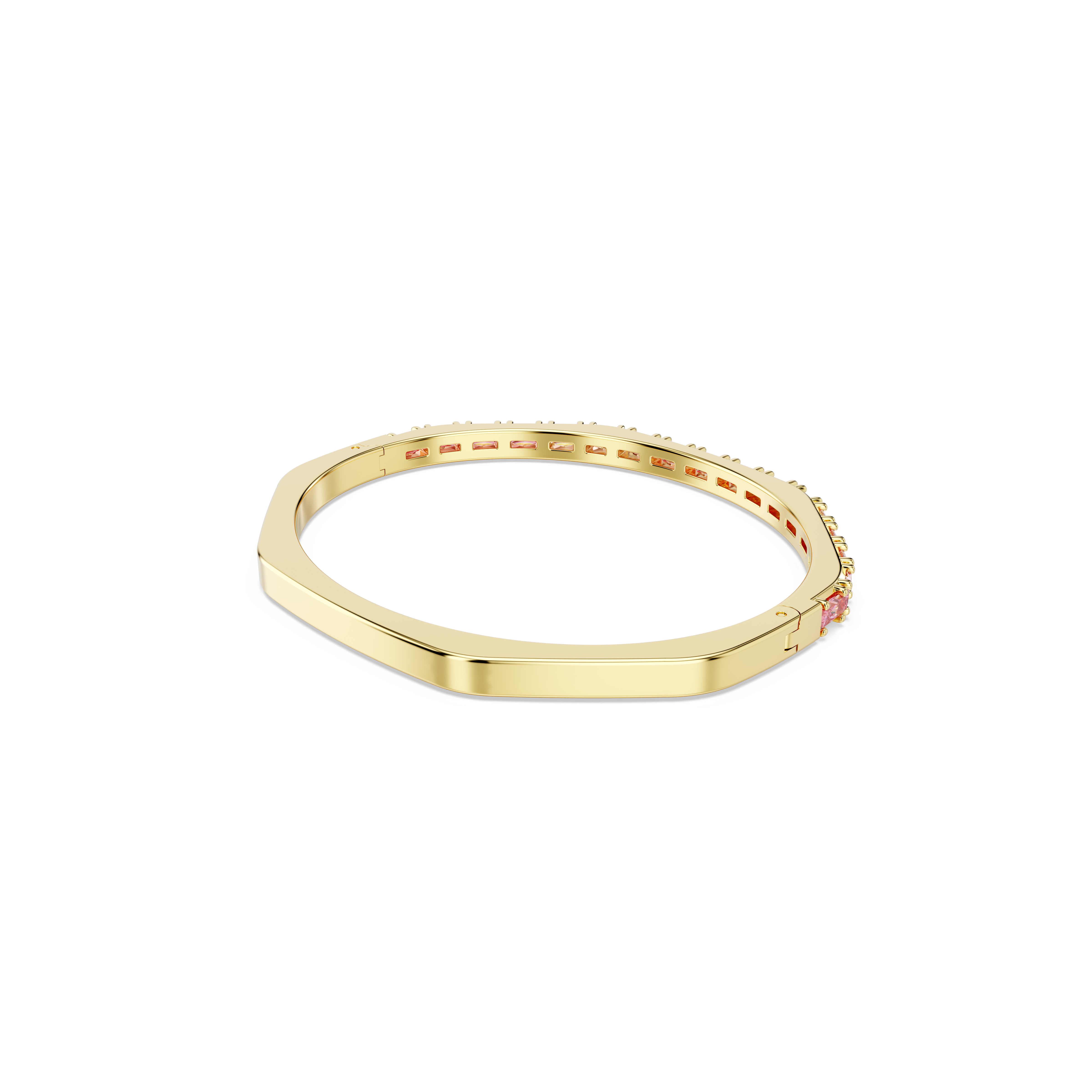 Swarovski Matrix bangle, Baguette cut, Octagon shape, Pink, Gold-tone plated 5720624