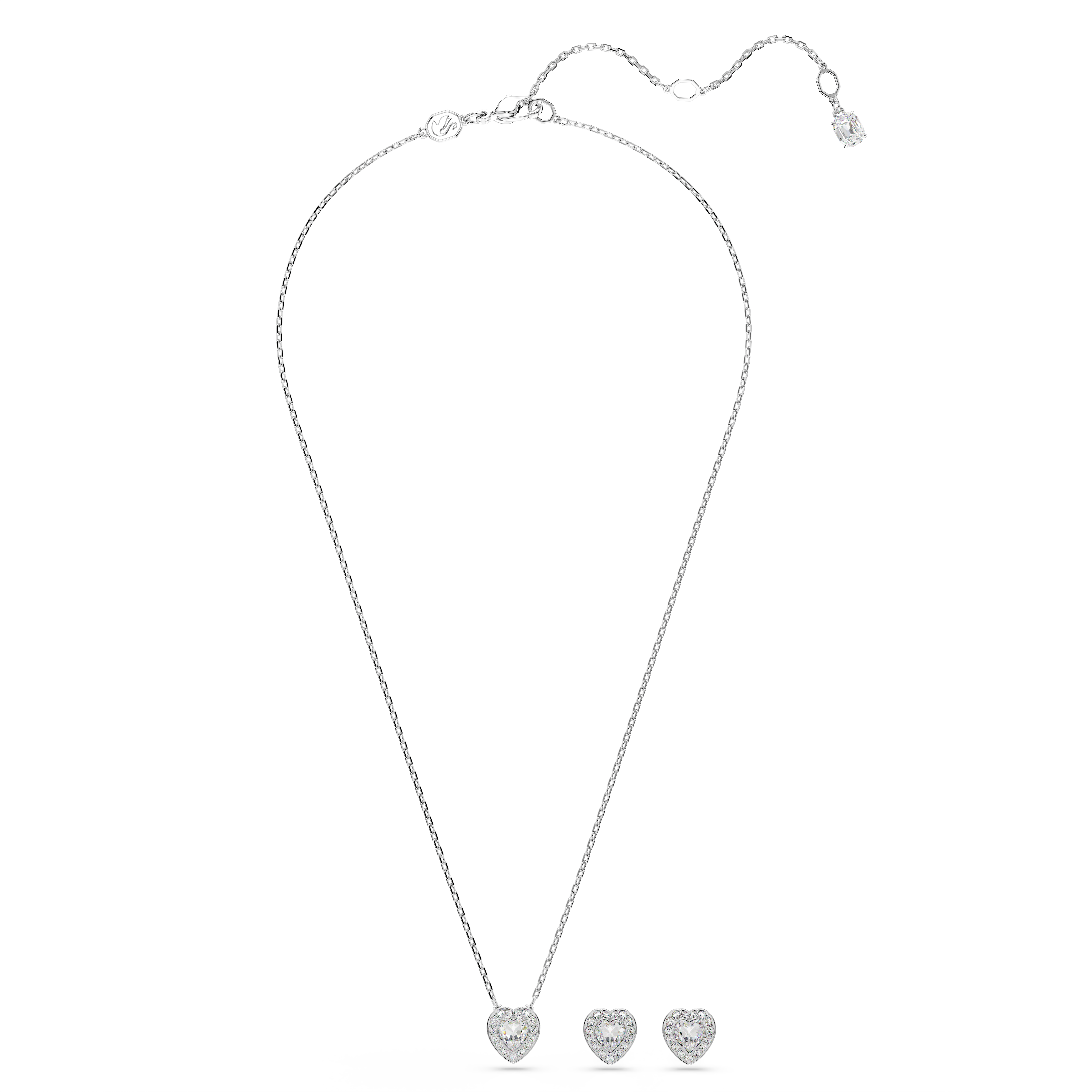 Swarovski Ariana Grande x Swarovski set, Mixed cuts, Heart, White, Rhodium plated 5720849