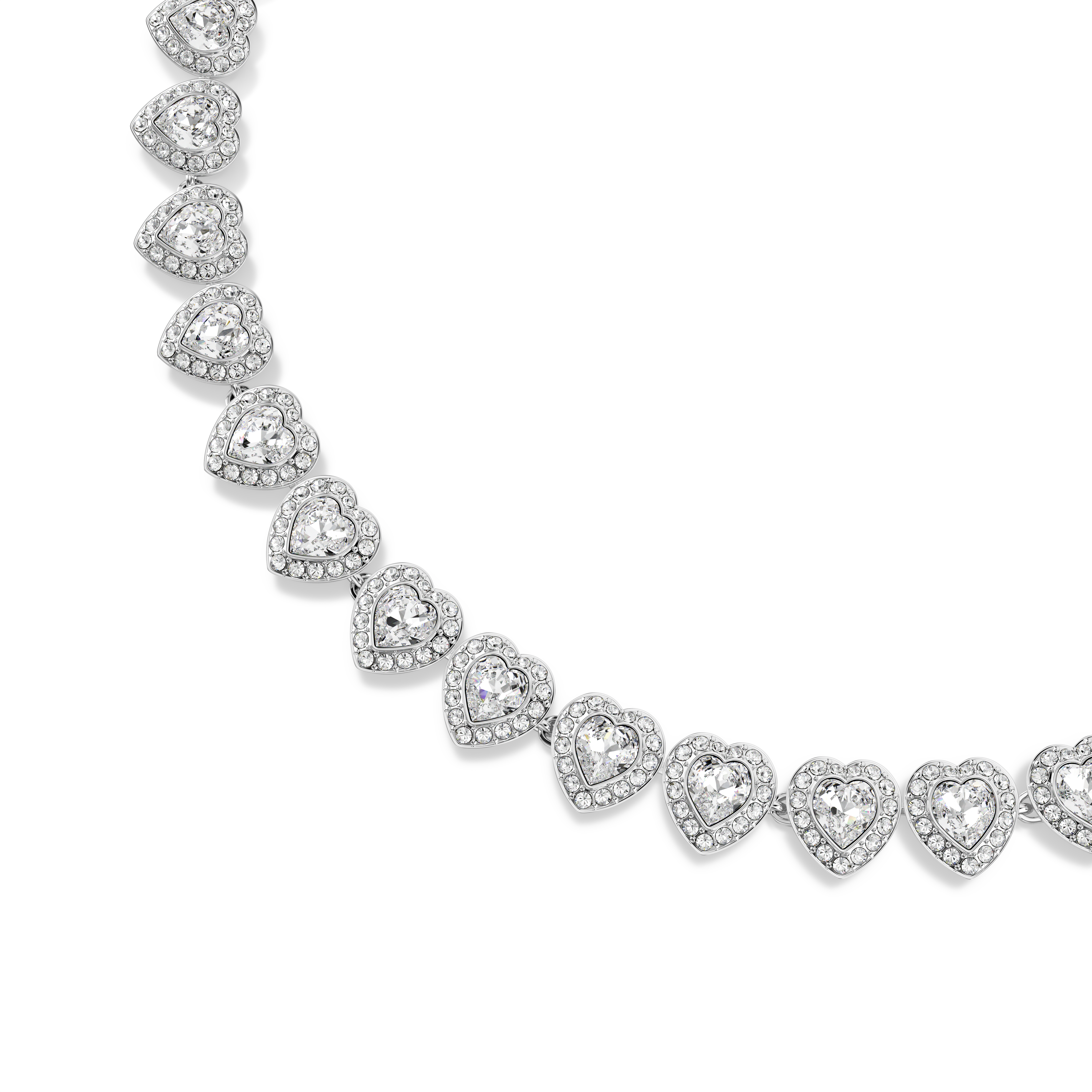 Swarovski Ariana Grande x Swarovski necklace, Mixed cuts, Heart, White, Rhodium plated 5720857