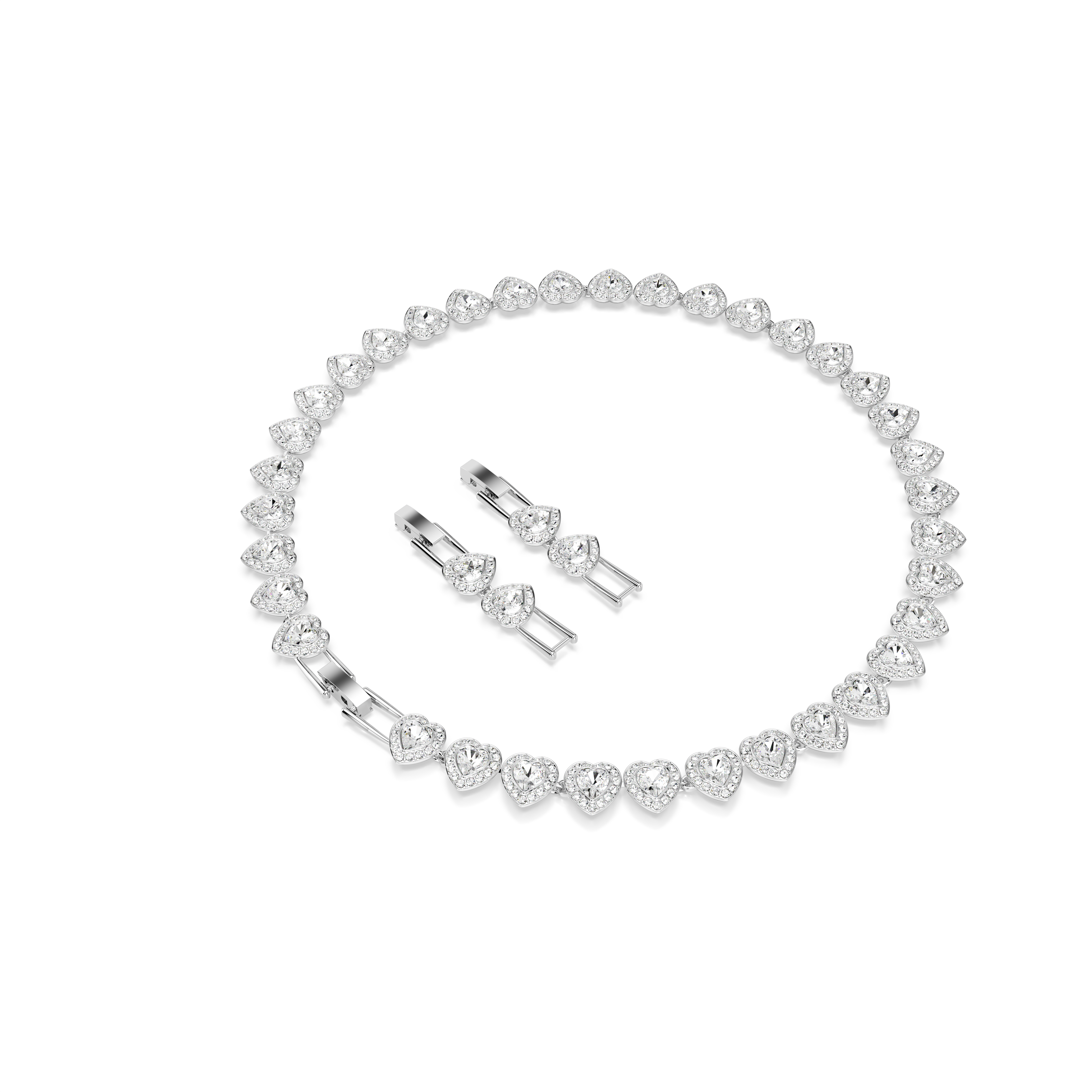 Swarovski Ariana Grande x Swarovski necklace, Mixed cuts, Heart, White, Rhodium plated 5720857