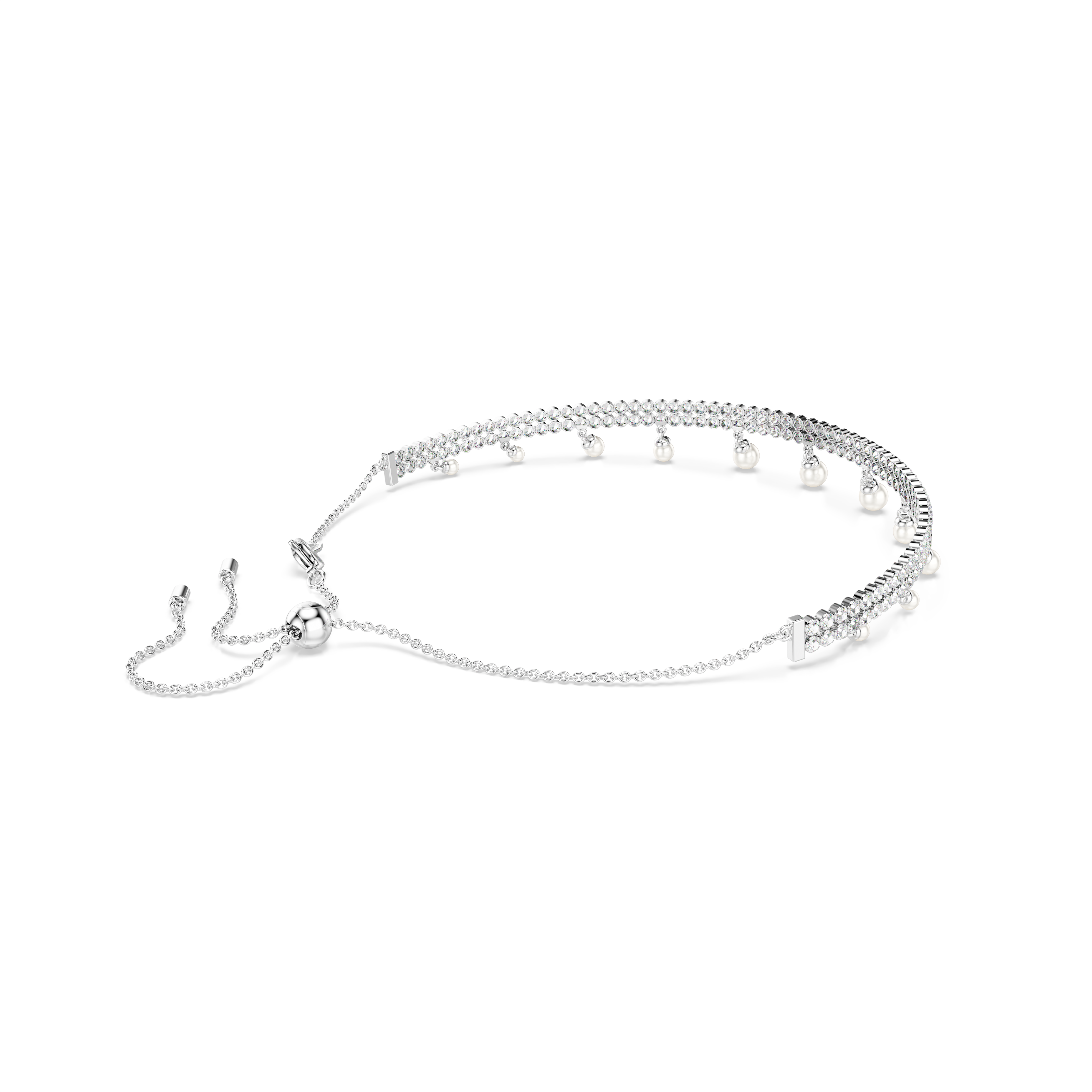Swarovski Ariana Grande x Swarovski choker, Crystal pearl, Round cut, White, Rhodium plated 5720865