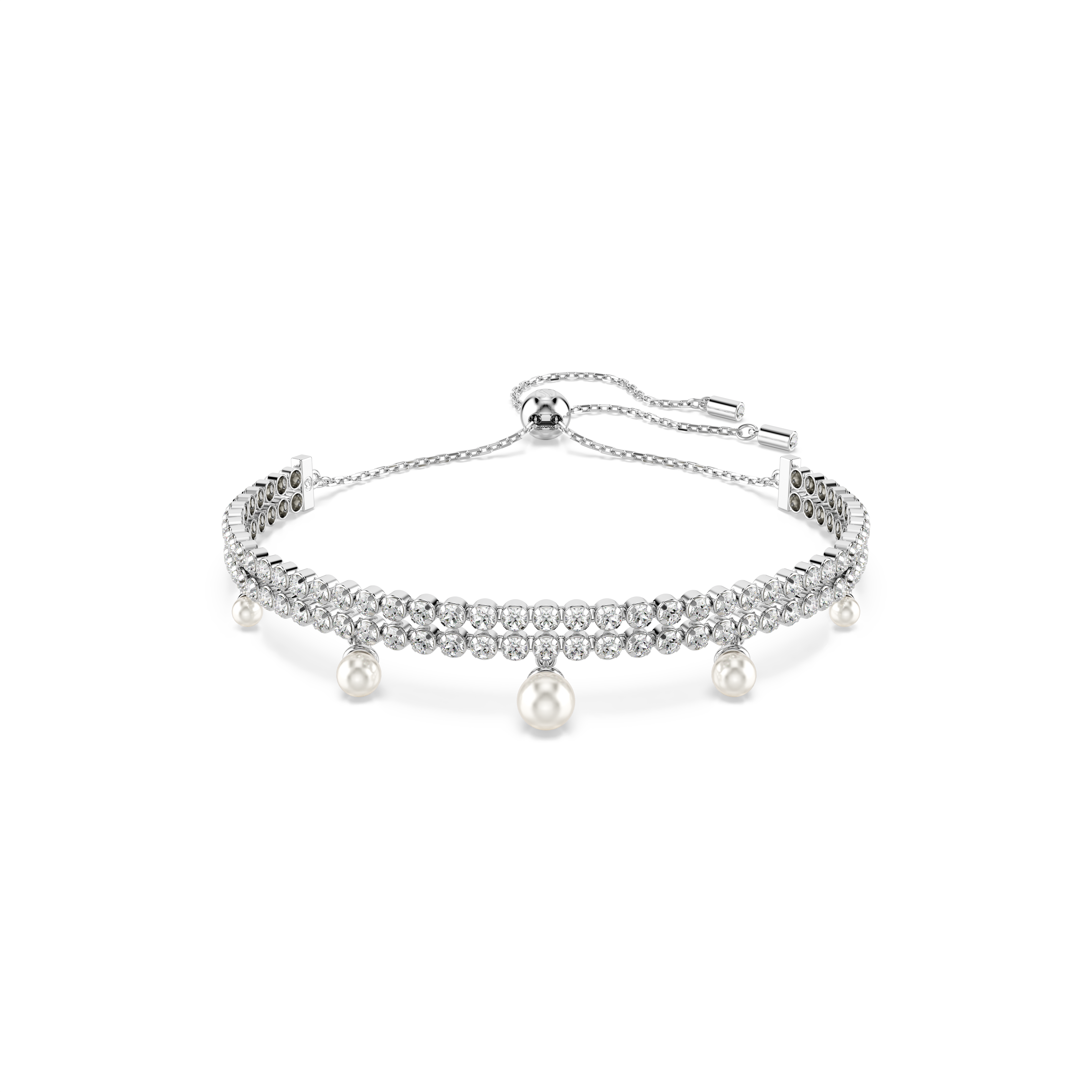 Swarovski Ariana Grande x Swarovski bracelet, Crystal pearl, Round cut, White, Rhodium plated 5720870