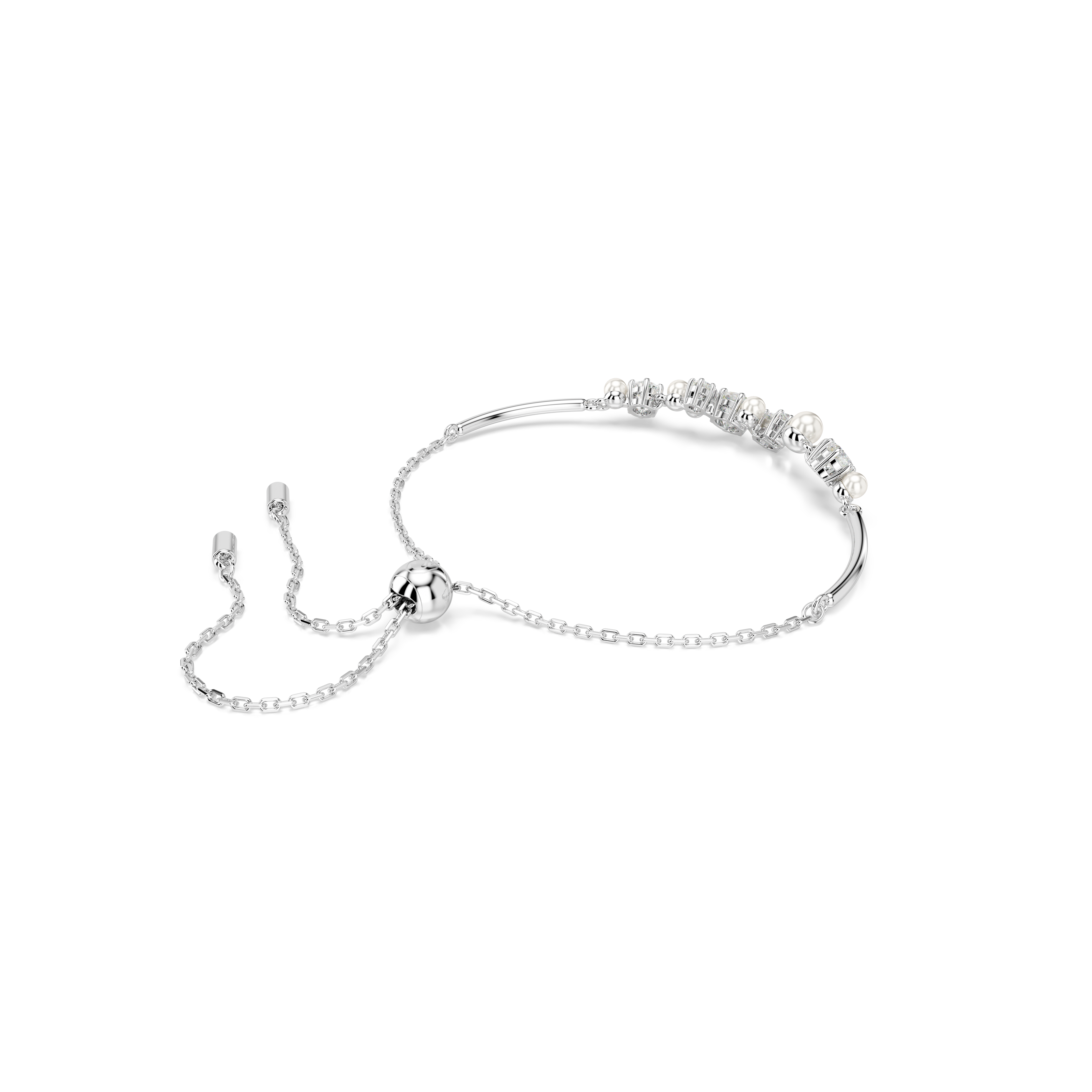 Swarovski Constella bangle, Crystal pearl, Round cuts, White, Rhodium plated 5720873
