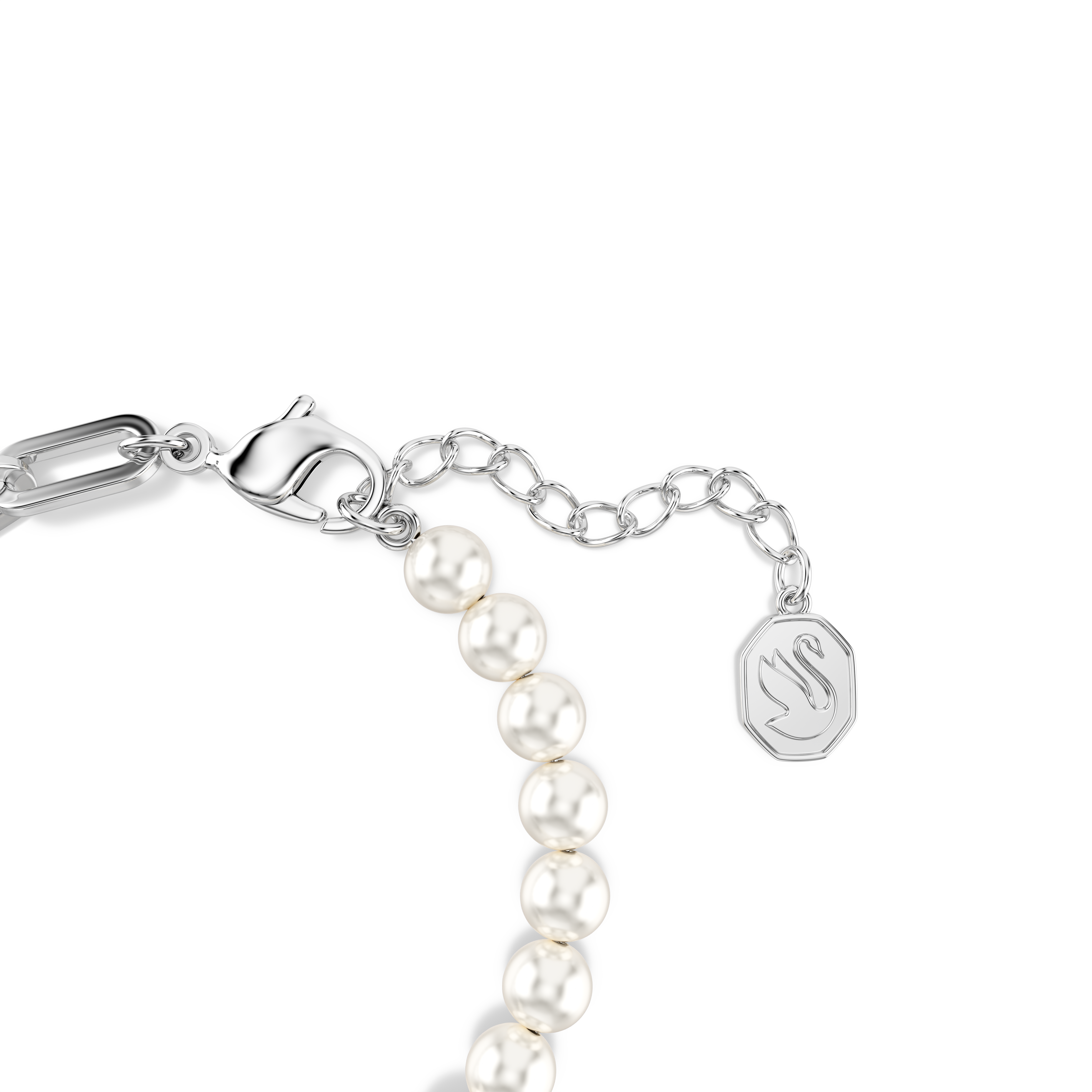 Swarovski Swan bracelet, Crystal pearl, Swan, Multicolored, Mixed metal finish 5720881