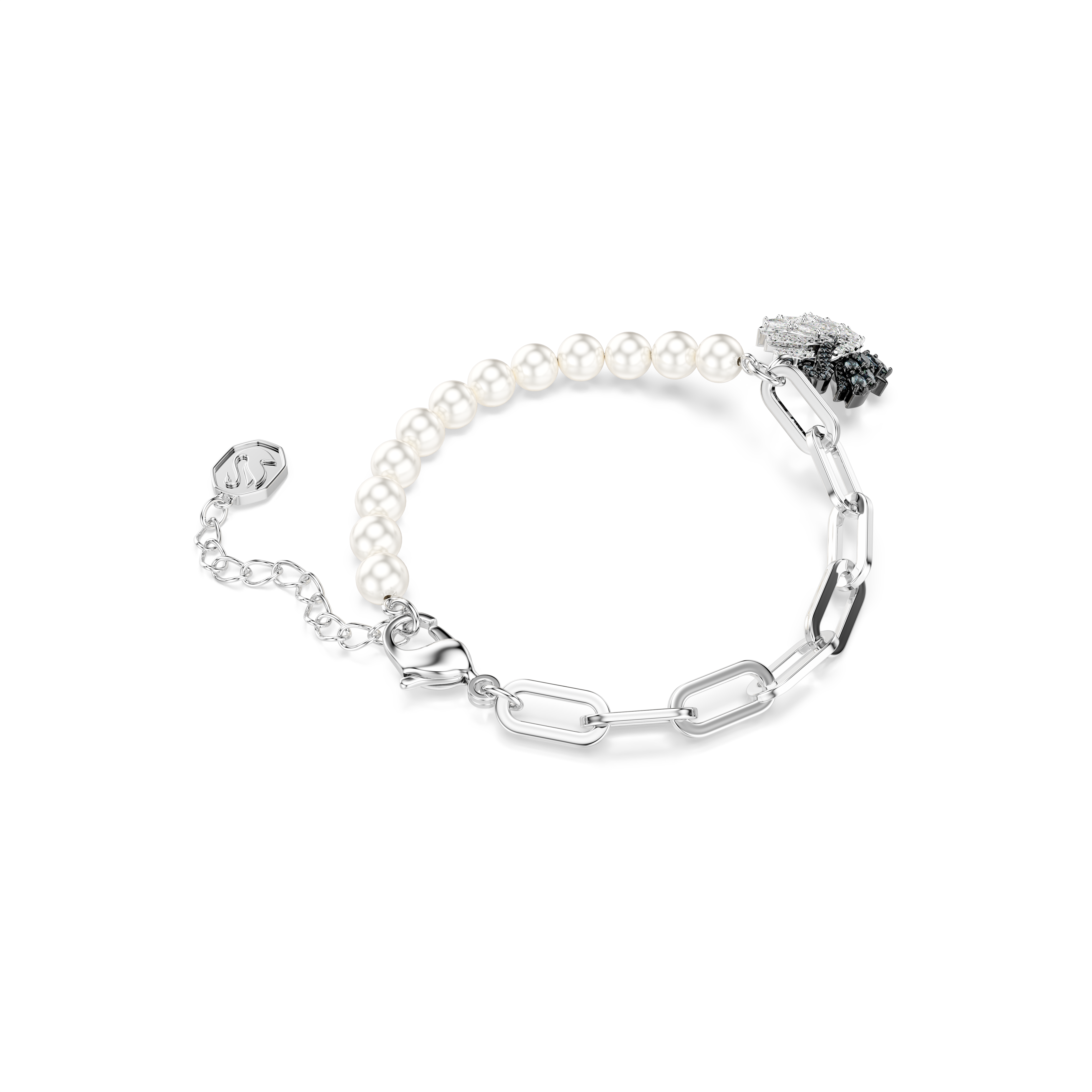 Swarovski Swan bracelet, Crystal pearl, Swan, Multicolored, Mixed metal finish 5720881