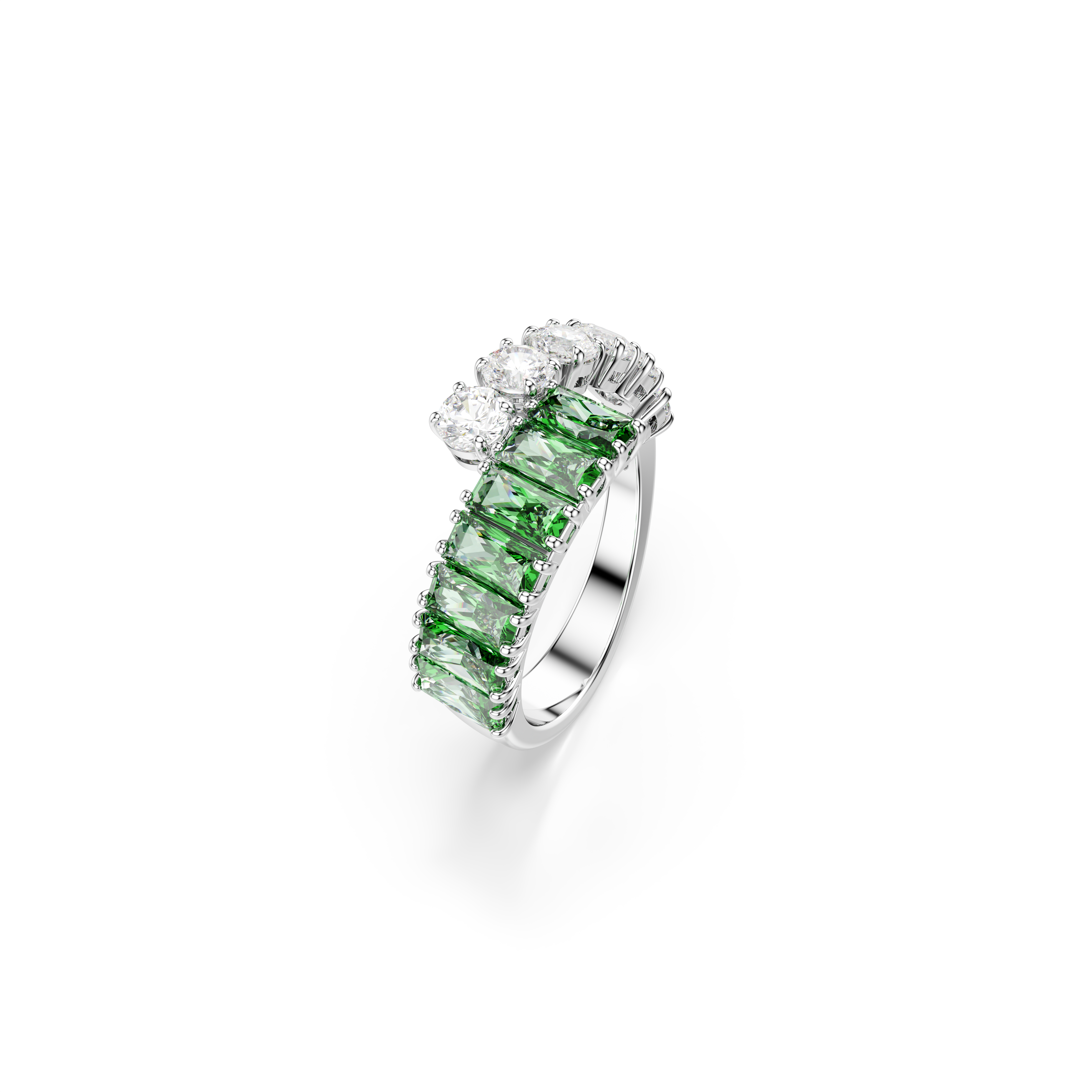 Swarovski Matrix ring, Mixed cuts, Green, Rhodium plated 5722457