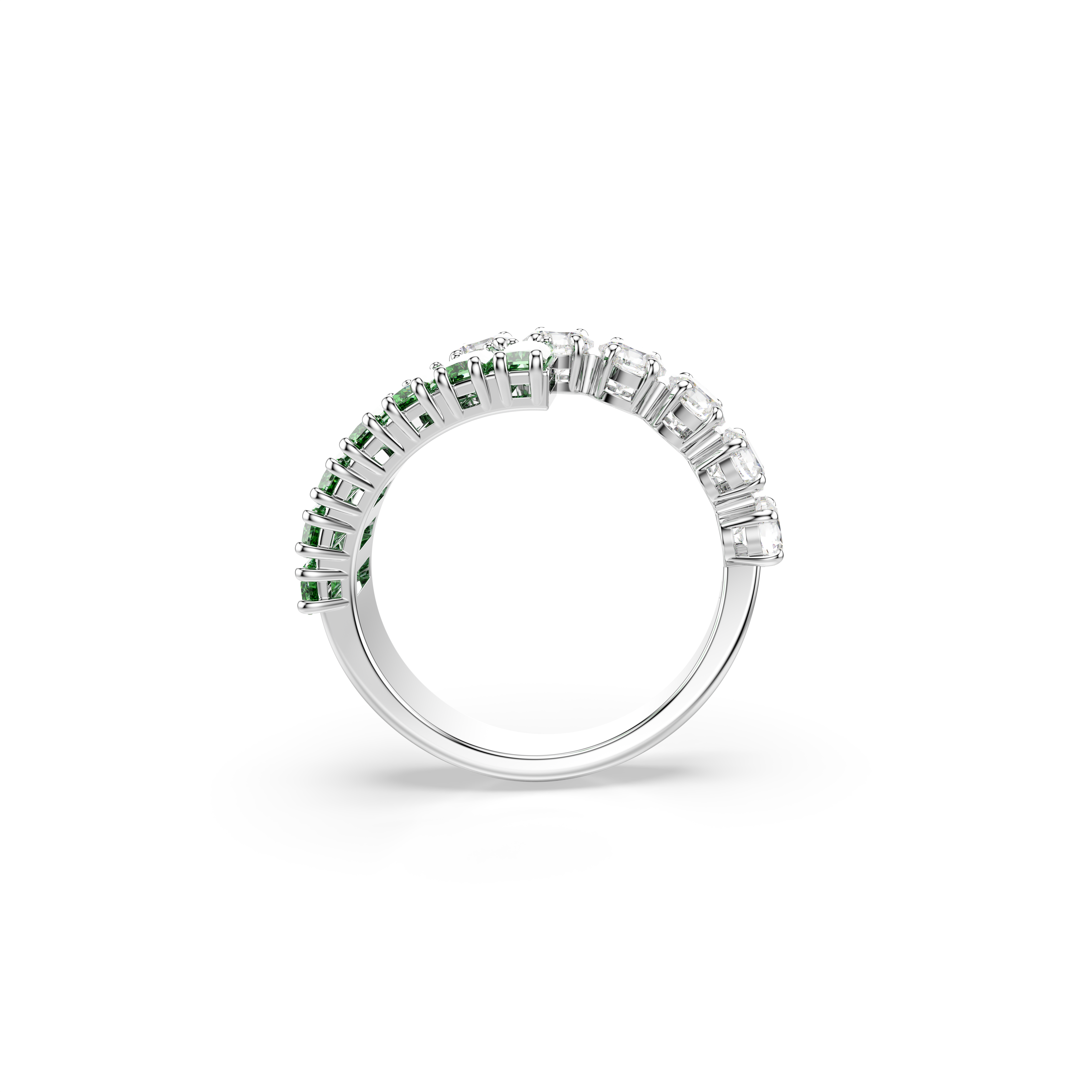 Swarovski Matrix ring, Mixed cuts, Green, Rhodium plated 5722457