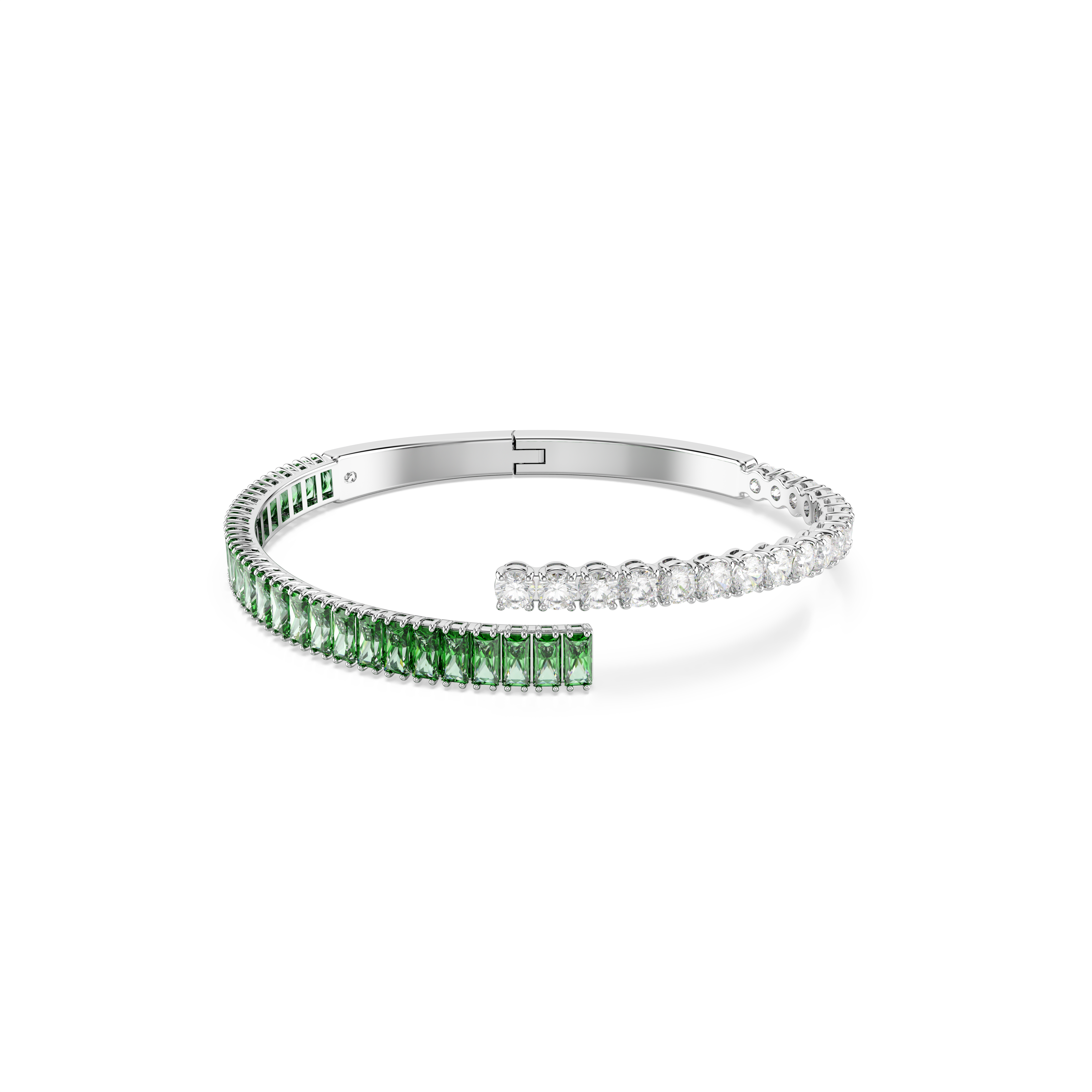 Swarovski Matrix bangle, Mixed cuts, Green, Rhodium plated 5722462