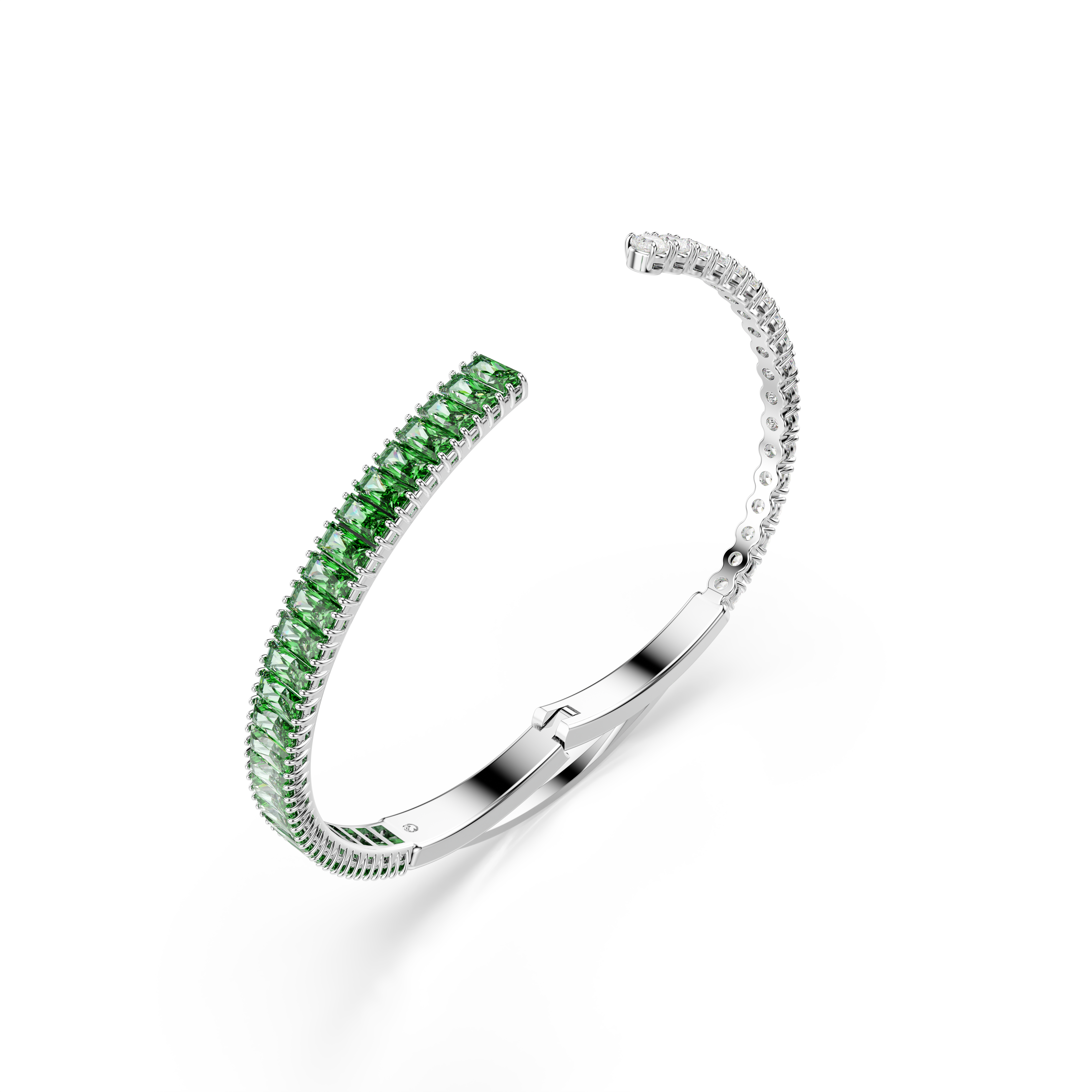 Swarovski Matrix bangle, Mixed cuts, Green, Rhodium plated 5722462