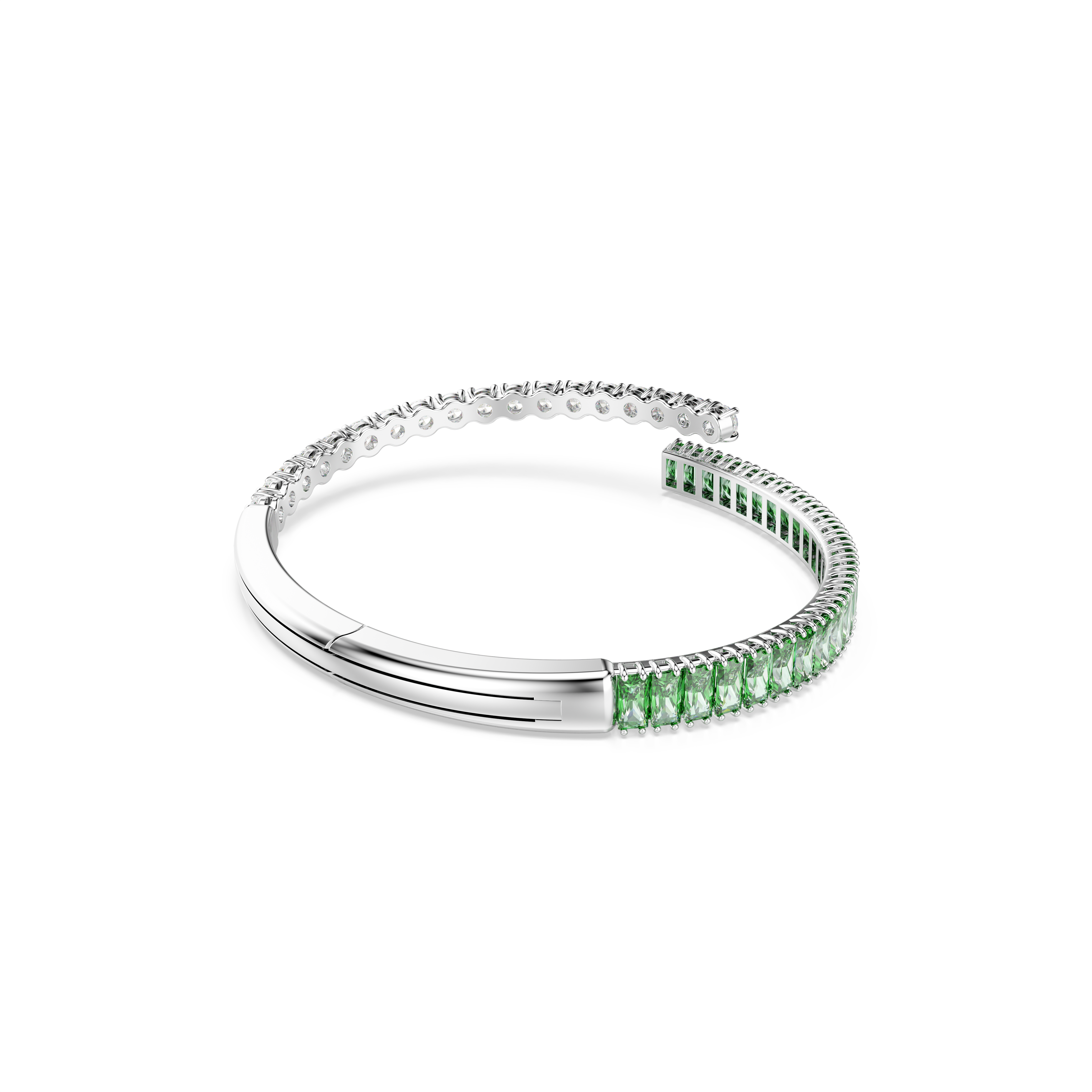 Swarovski Matrix bangle, Mixed cuts, Green, Rhodium plated 5722462