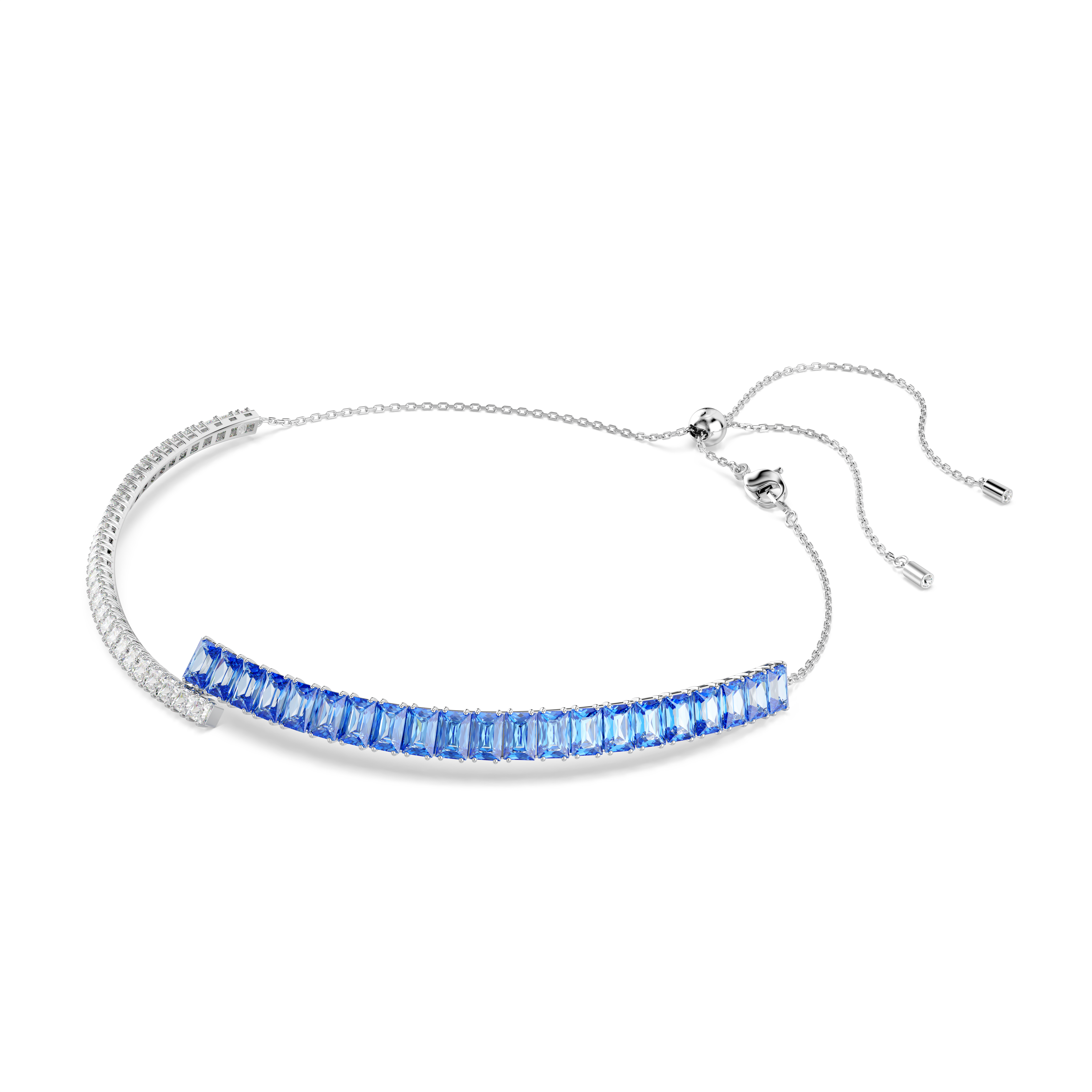 Swarovski Matrix choker, Mixed cuts, Blue, Rhodium plated 5722464