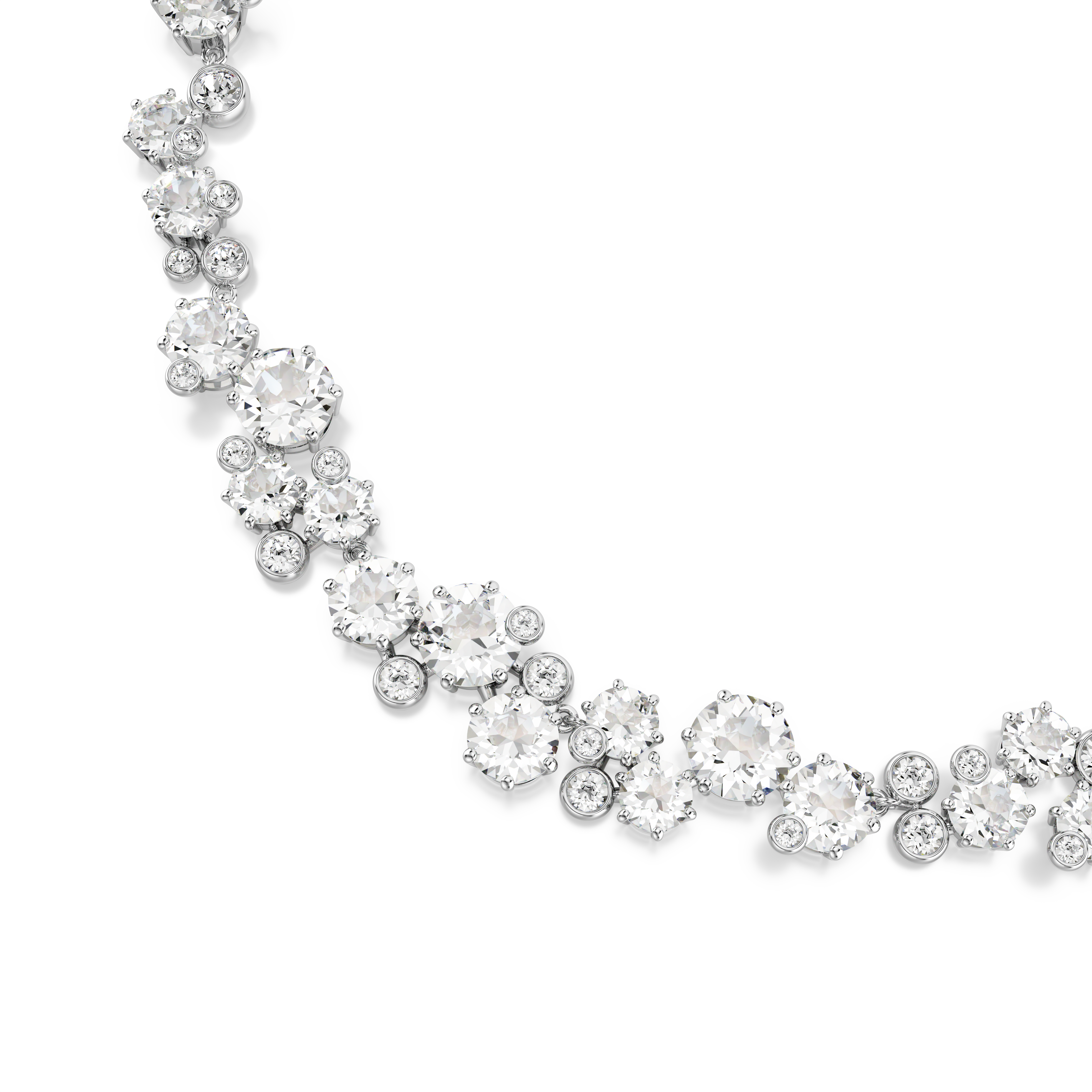 Swarovski Constella necklace, Round cut, White, Rhodium plated 5722472