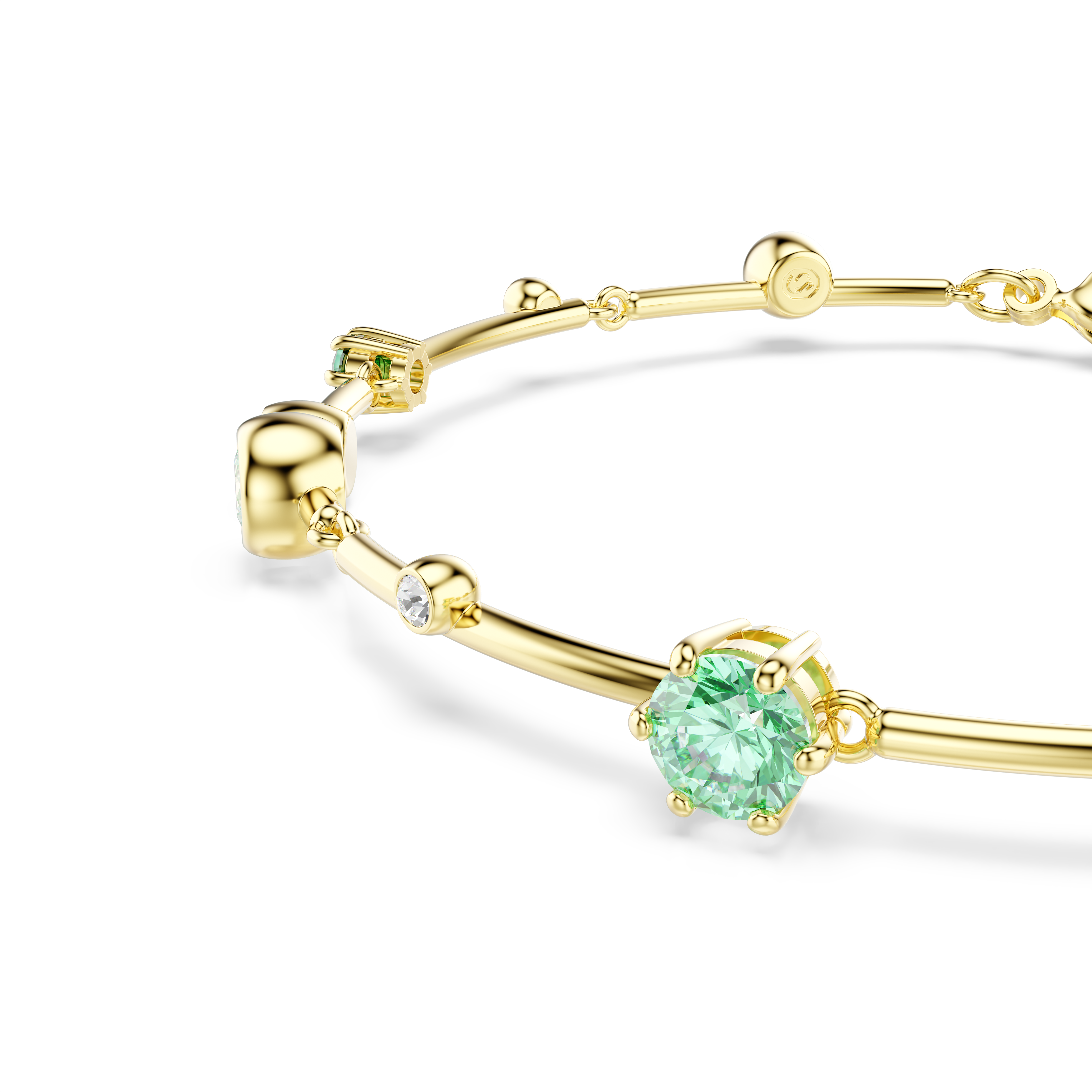 Swarovski Constella bracelet, Mixed cuts, Green, Gold-tone plated 5722478