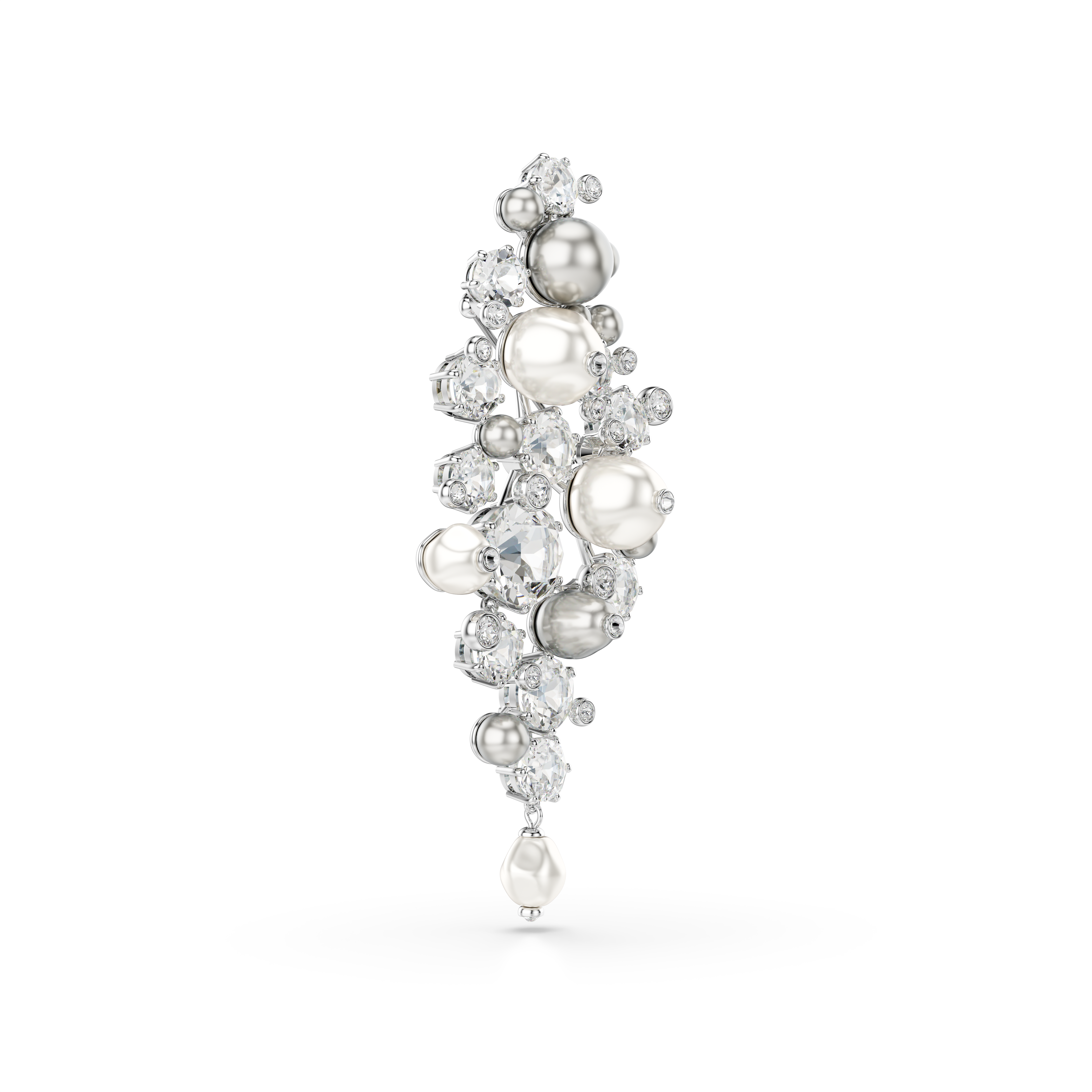 Swarovski Constella brooch, Crystal pearl, Round cut, White, Rhodium plated 5722516