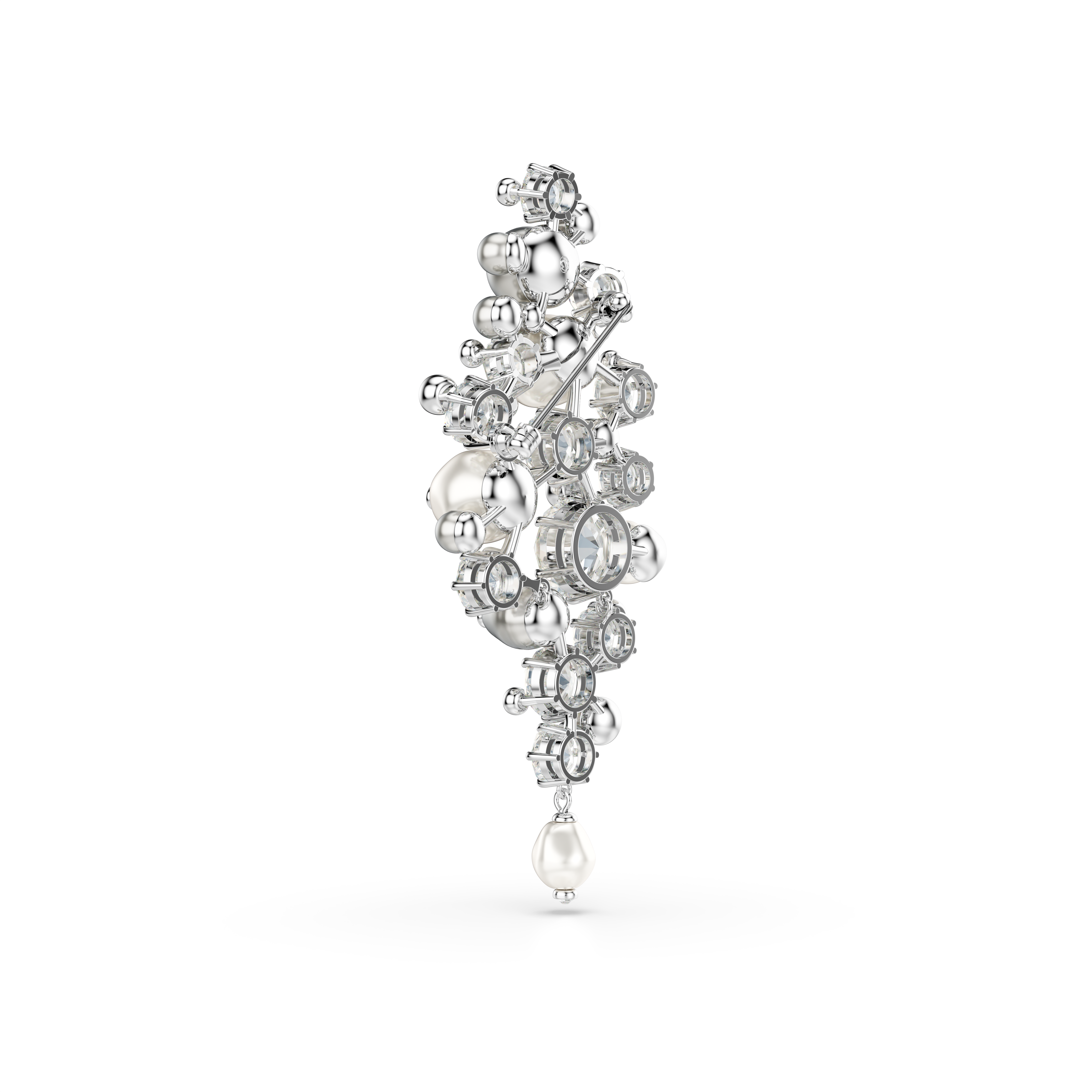Swarovski Constella brooch, Crystal pearl, Round cut, White, Rhodium plated 5722516