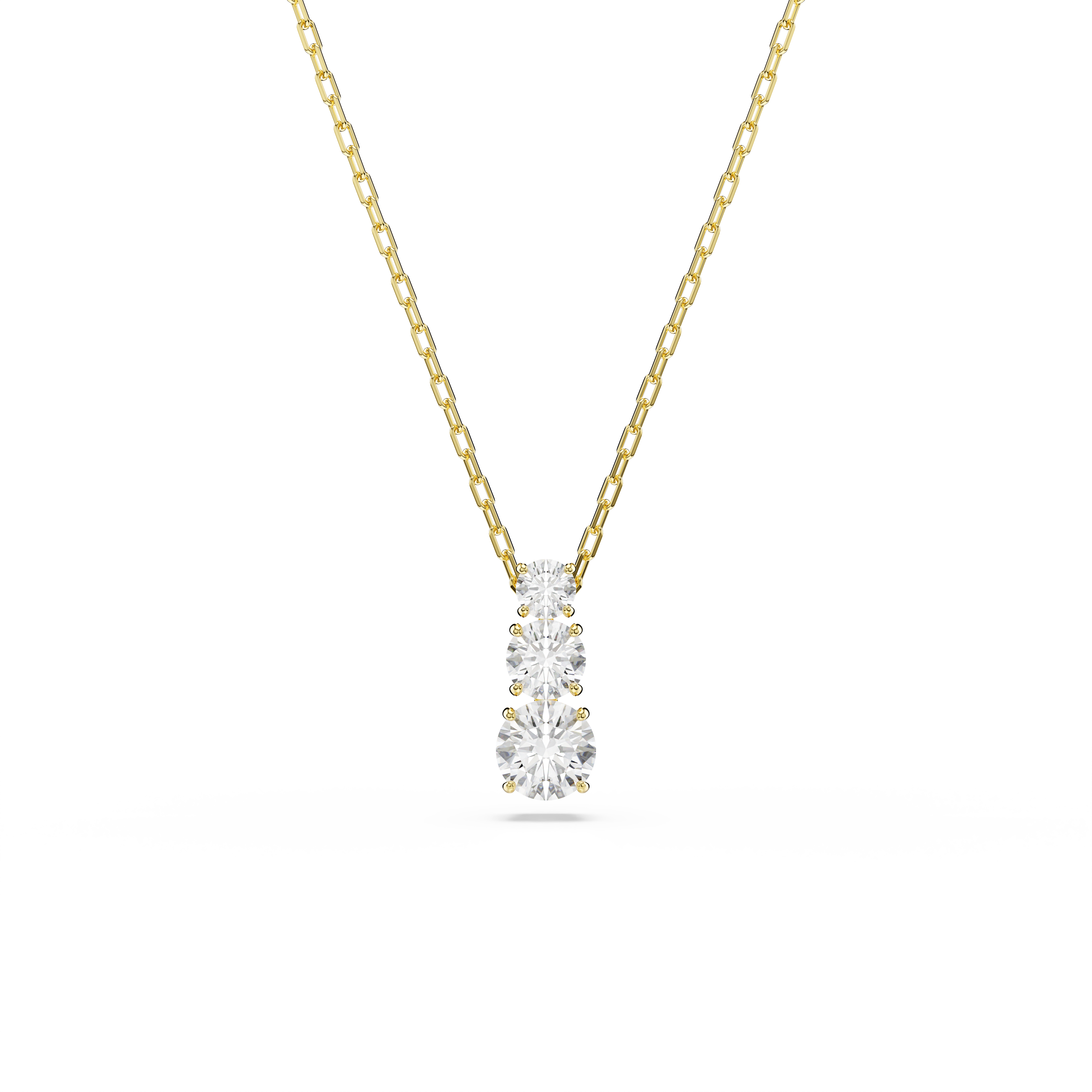Swarovski Stilla Attract pendant, Round cut, White, Gold-tone plated 5723298