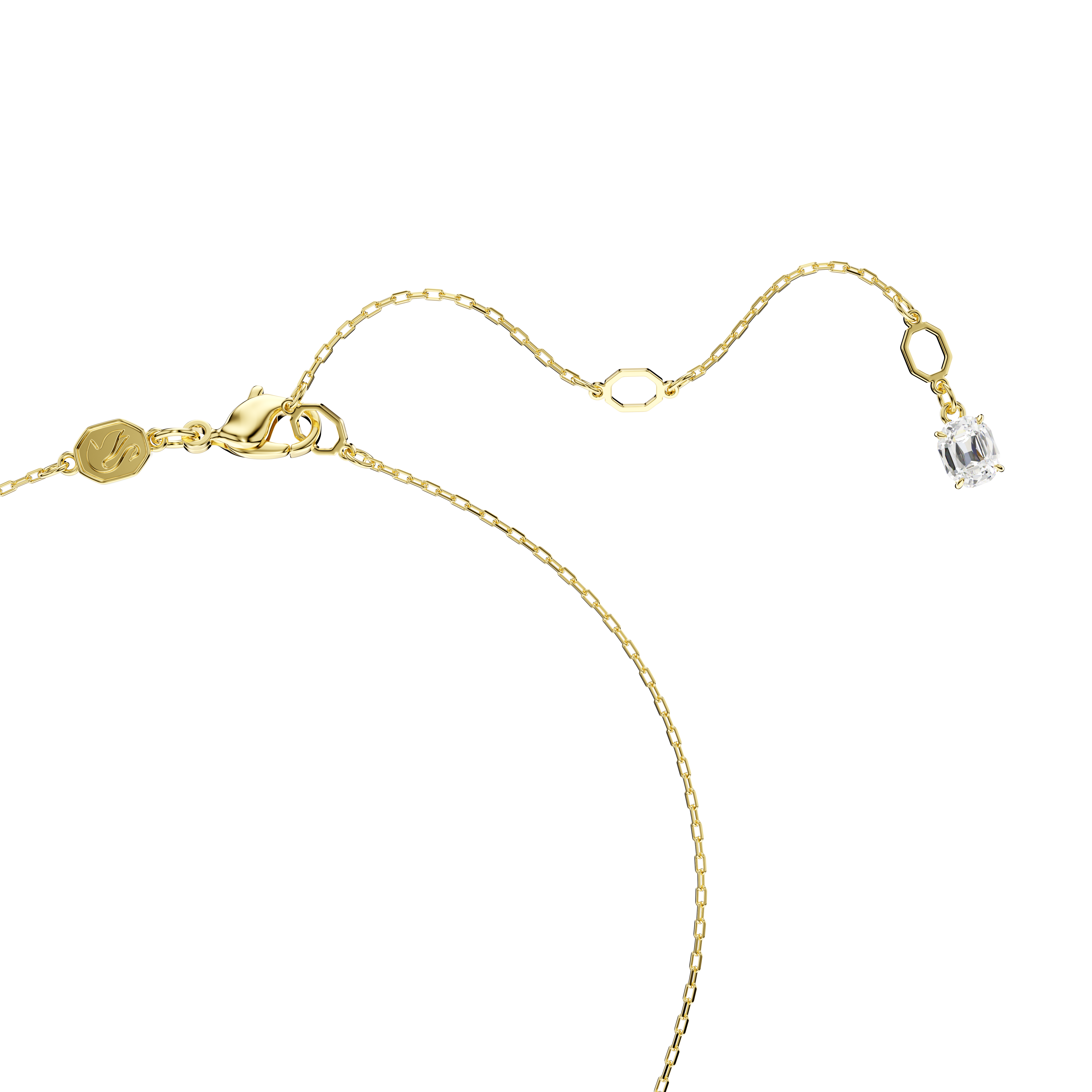 Swarovski Stilla Attract pendant, Round cut, White, Gold-tone plated 5723298