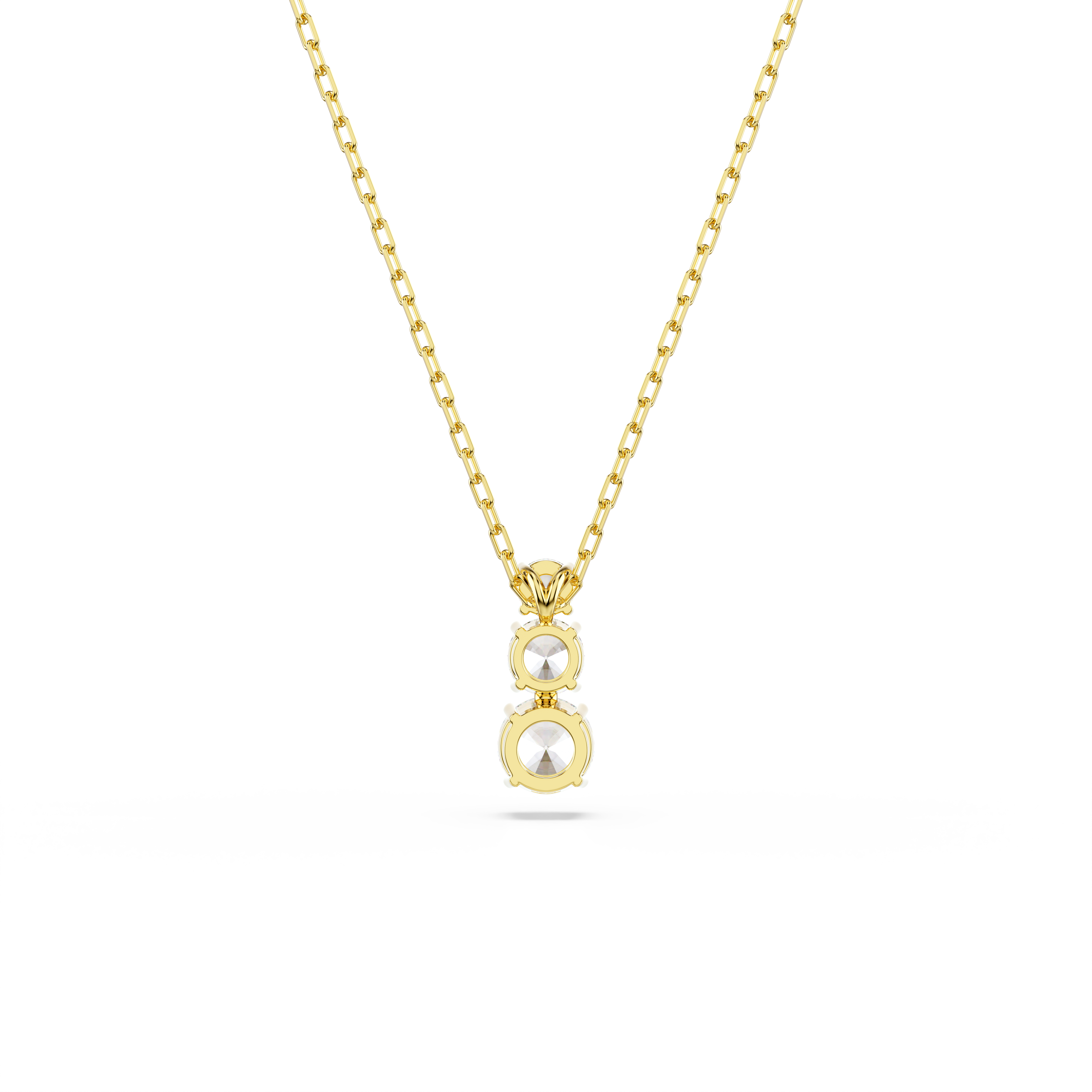Swarovski Stilla Attract pendant, Round cut, White, Gold-tone plated 5723298