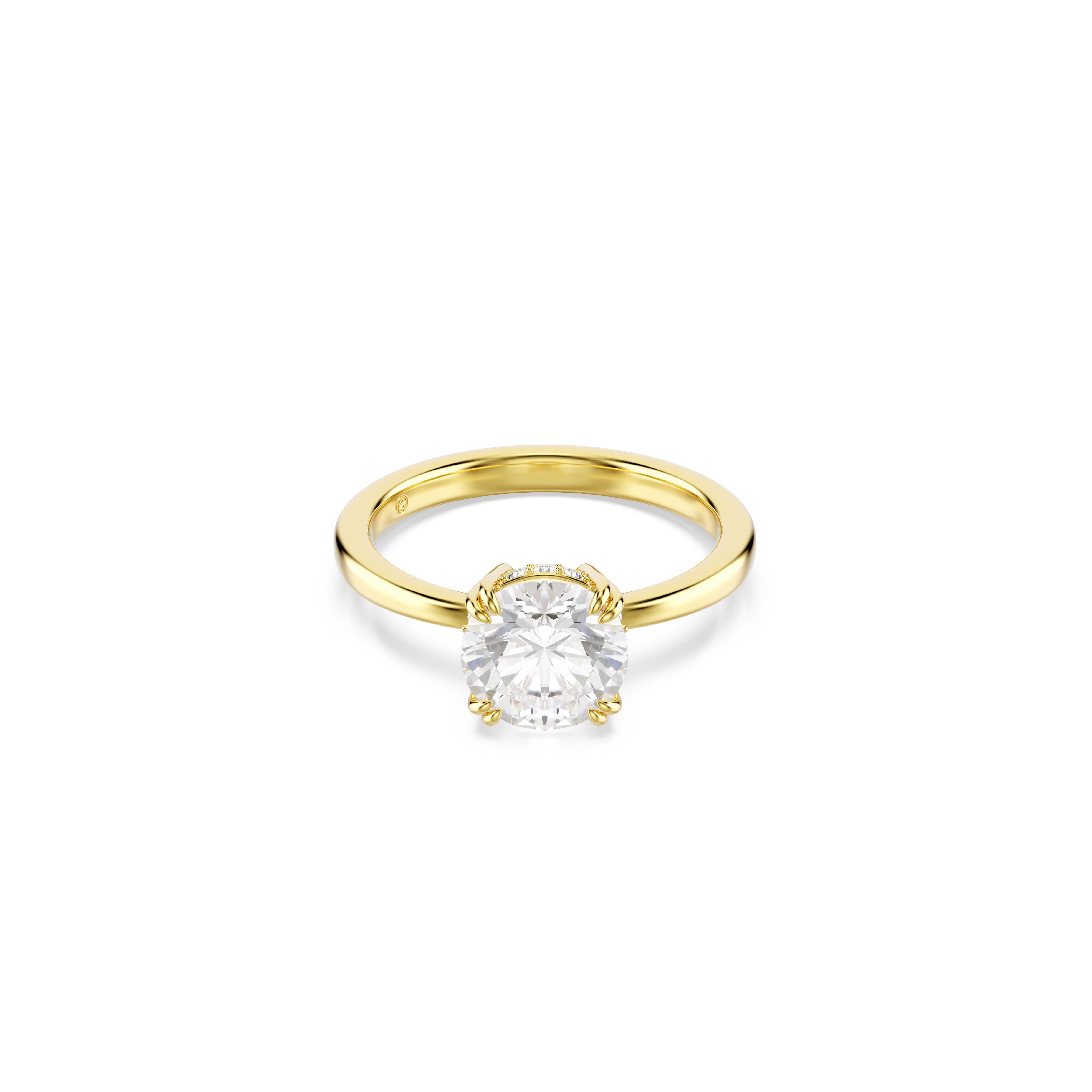 Swarovski Stilla cocktail ring, Round cut, White, Gold-tone plated 5723332