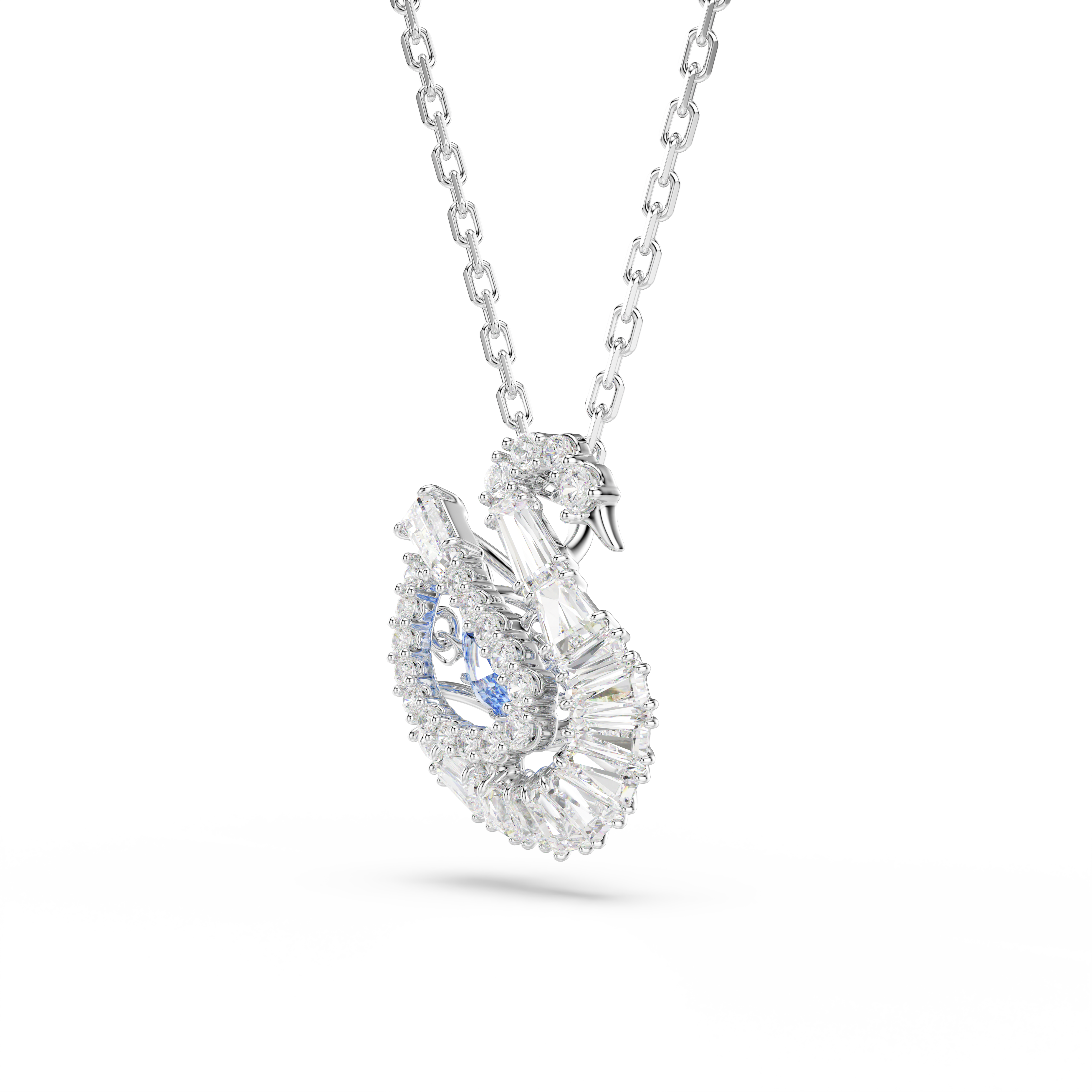 Swarovski Swan pendant, Mixed cuts, Swan, Blue 5723389
