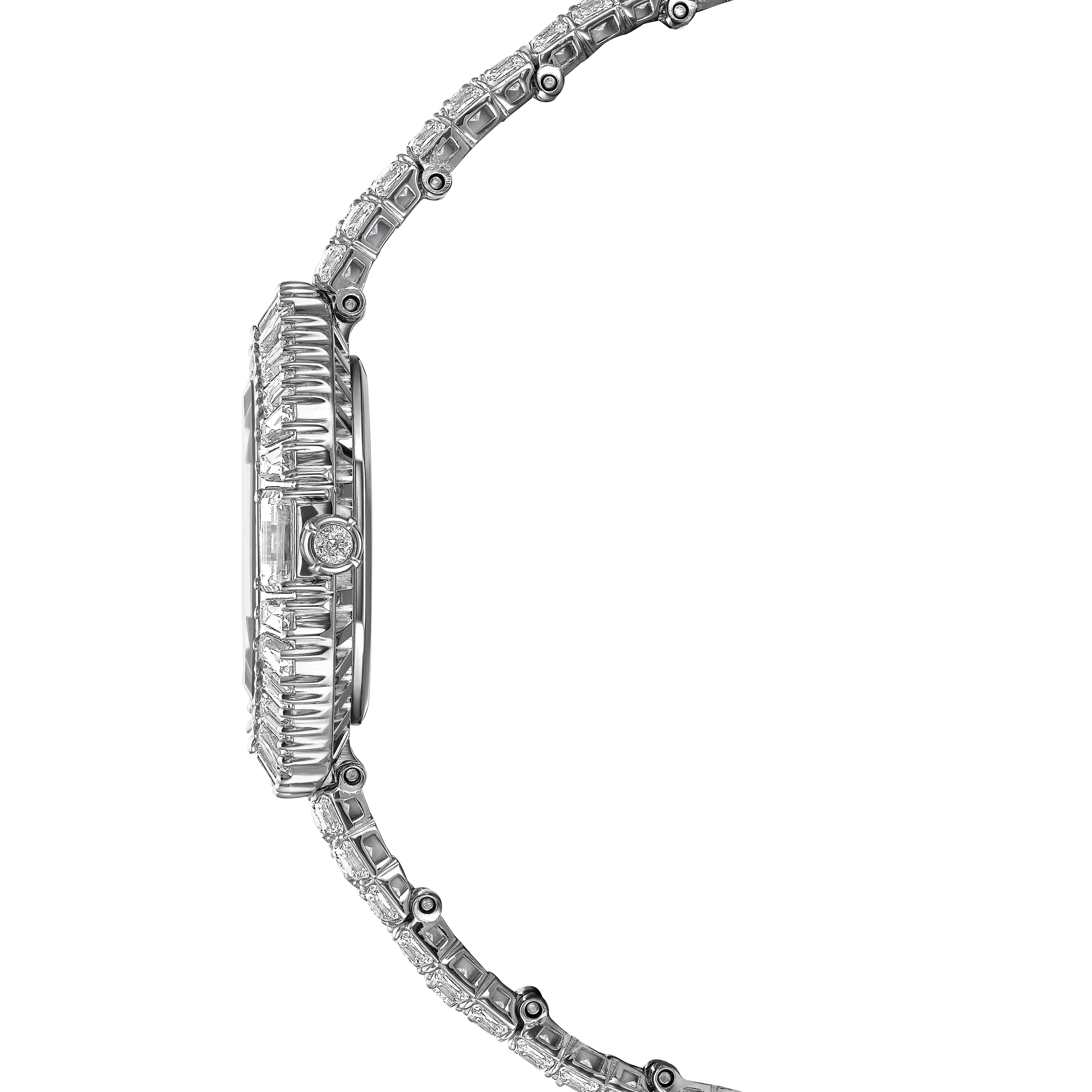 Swarovski Matrix octagon watch, Baguette cut, Metal bracelet, Silver tone, Stainless steel 5724516