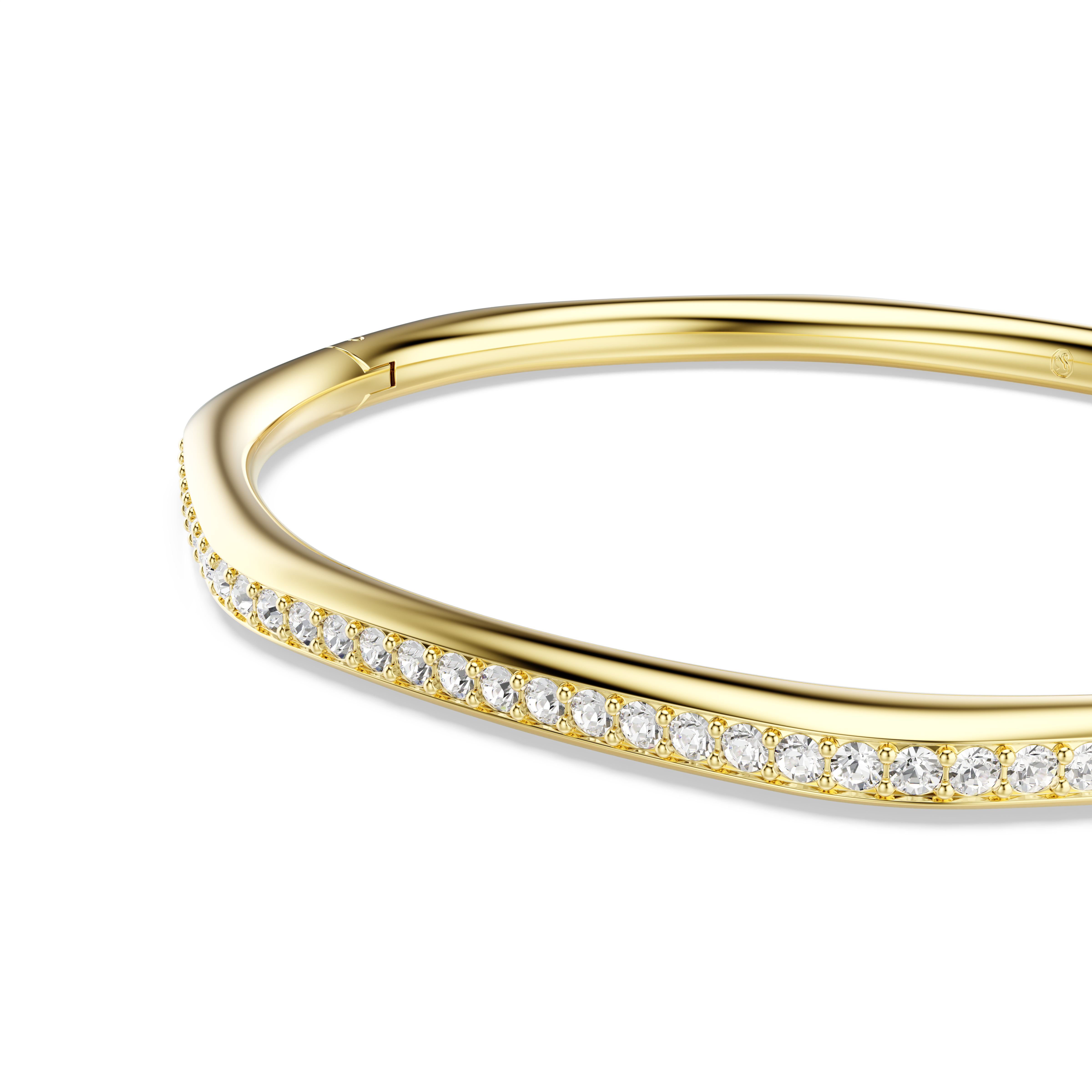 Swarovski Dextera bangle, Octagon shape, Round cut, White, Gold-tone plated 5724582