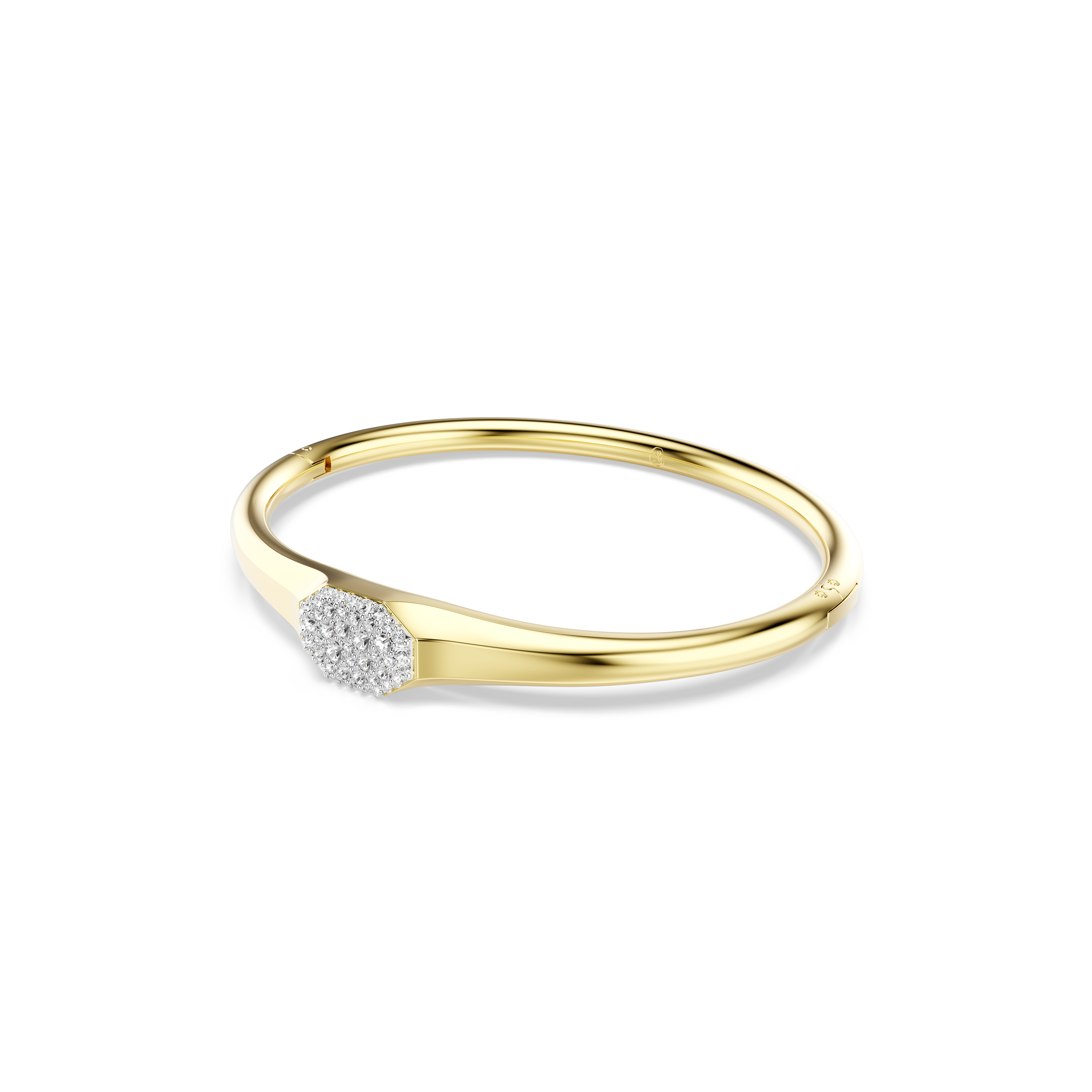 Swarovski Dextera bangle, Round cut, White, Gold-tone plated 5724597