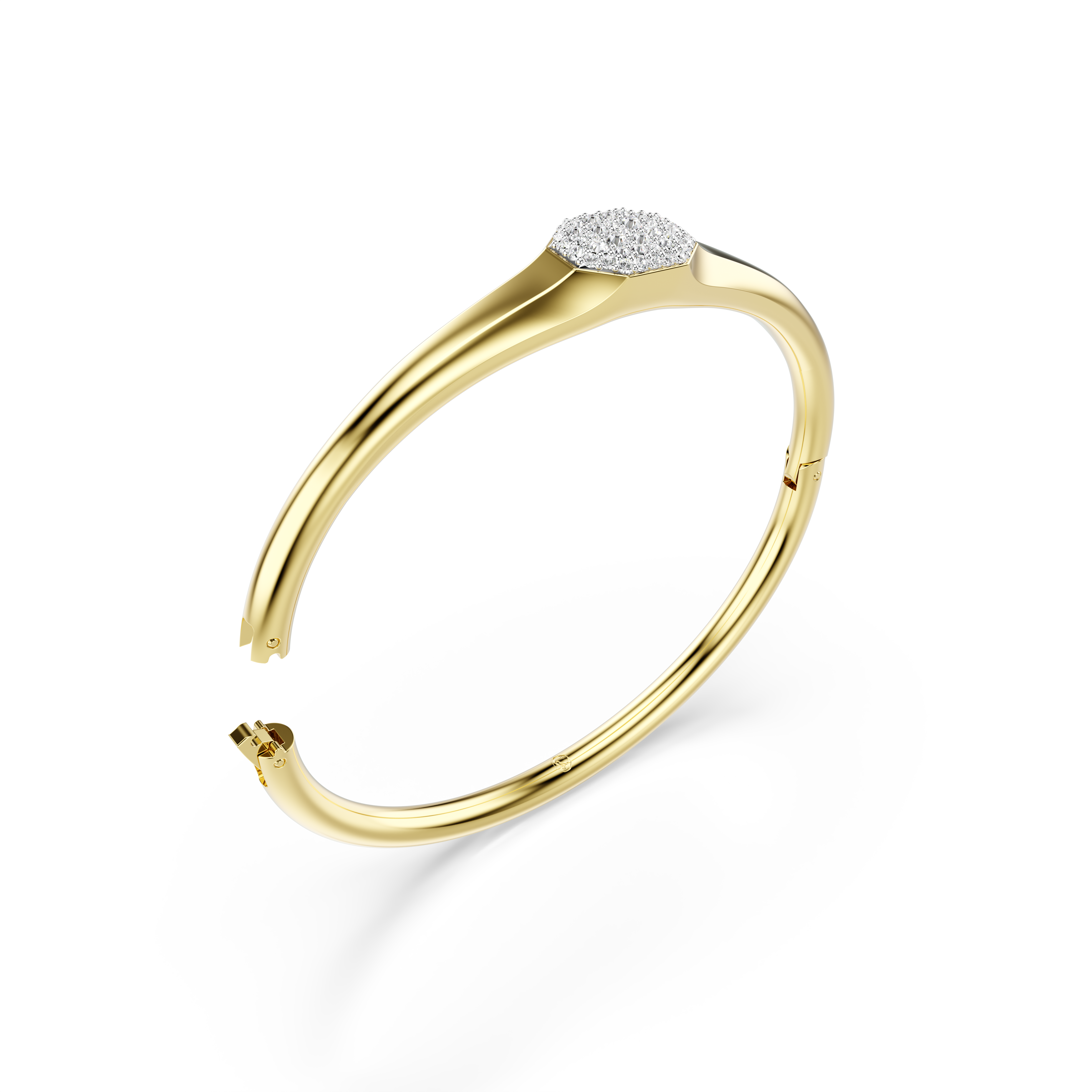 Swarovski Dextera bangle, Round cut, White, Gold-tone plated 5724597