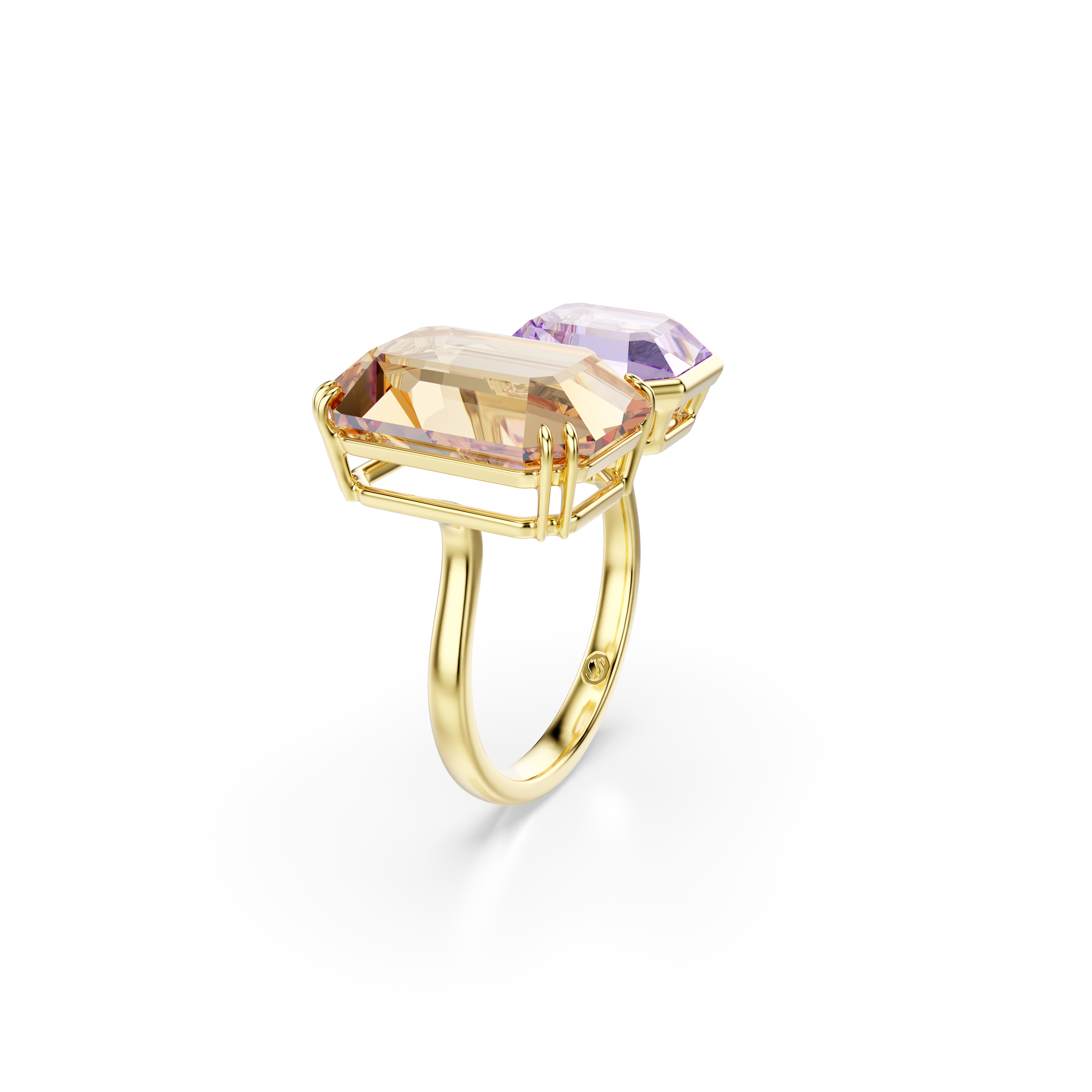 Swarovski Millenia open ring, Octagon cut, Multicolored, Gold-tone plated 5725749