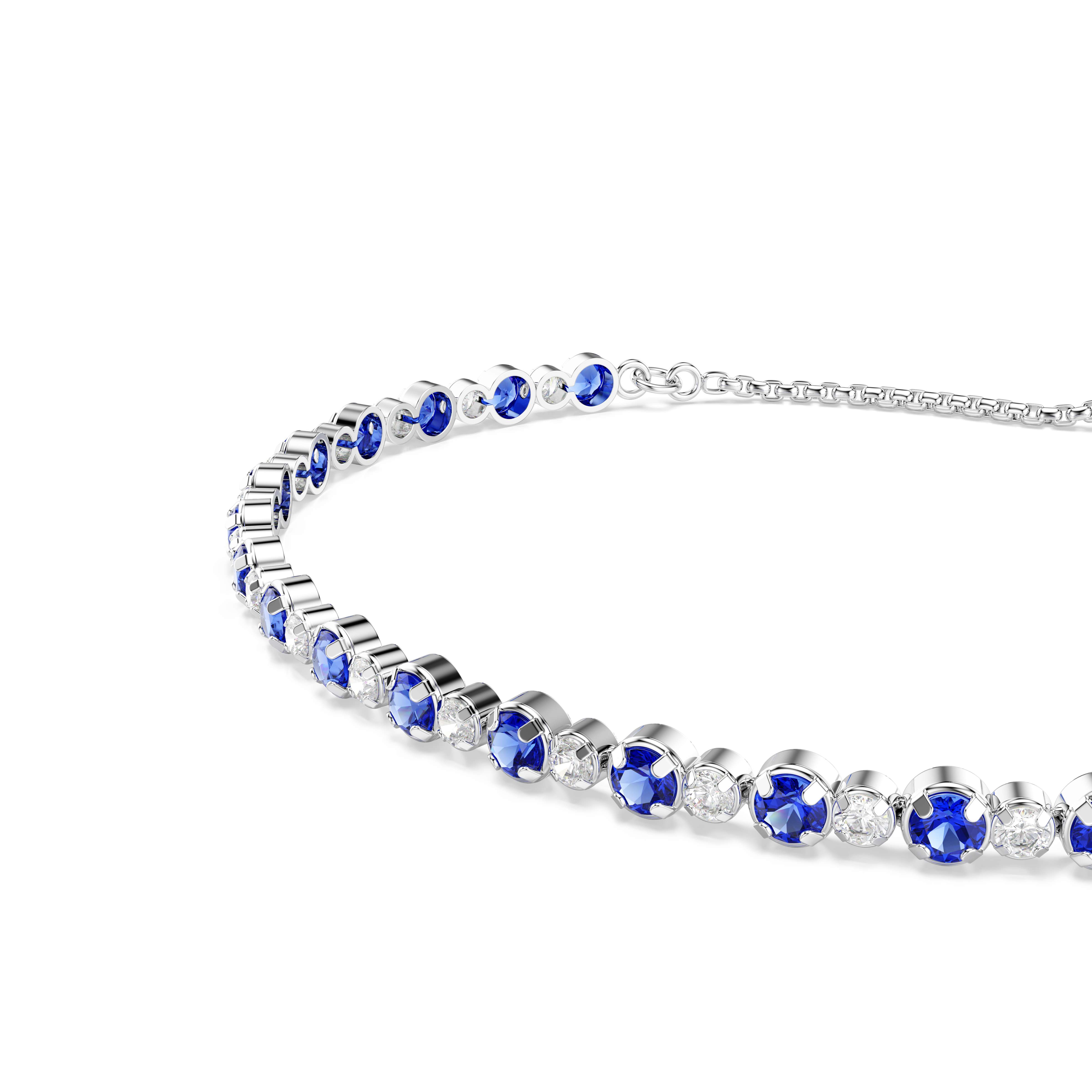 Swarovski Matrix Tennis bracelet, Mixed round cuts, Blue, Rhodium plated 5725854