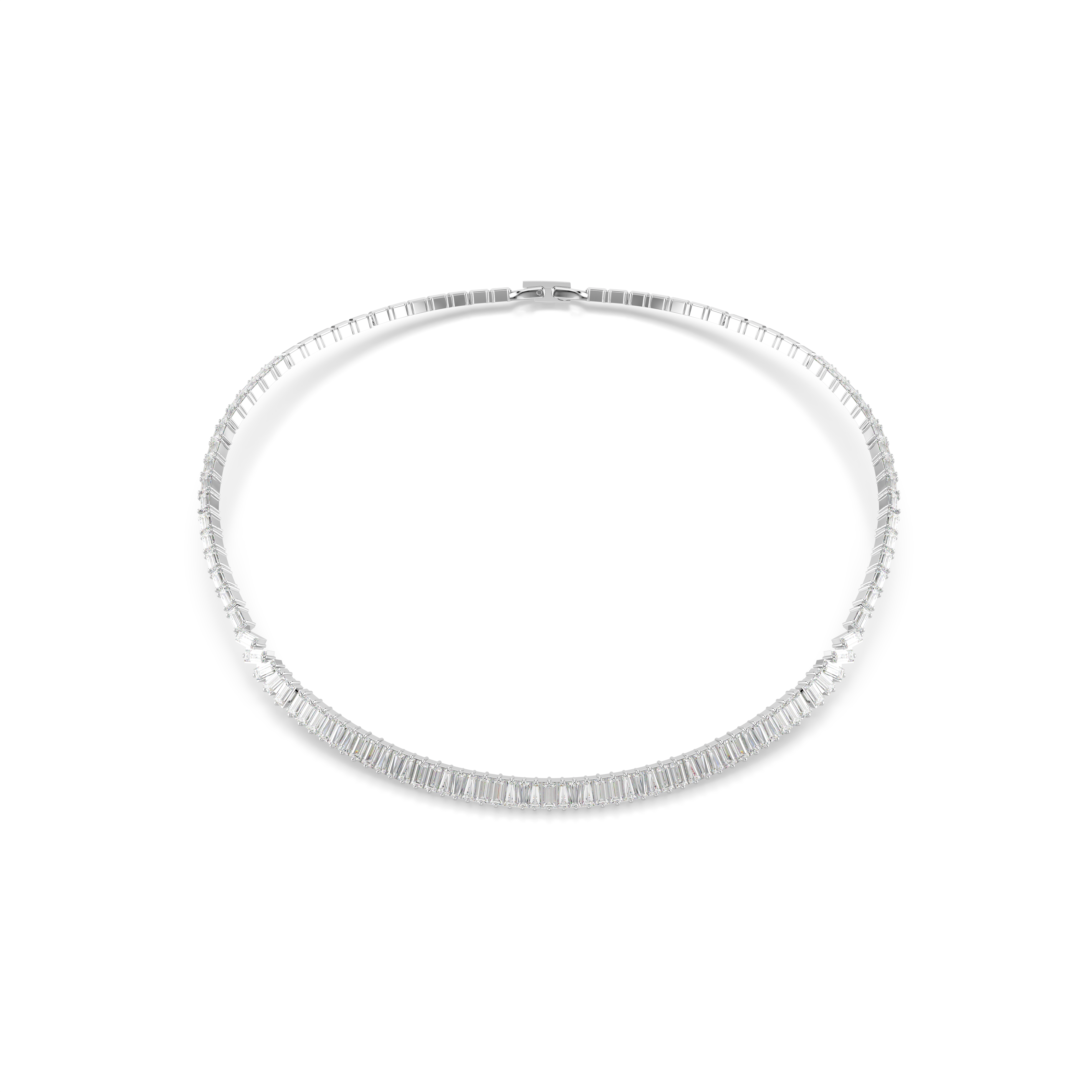 Swarovski Matrix necklace, Baguette cut, White, Rhodium plated 5727111