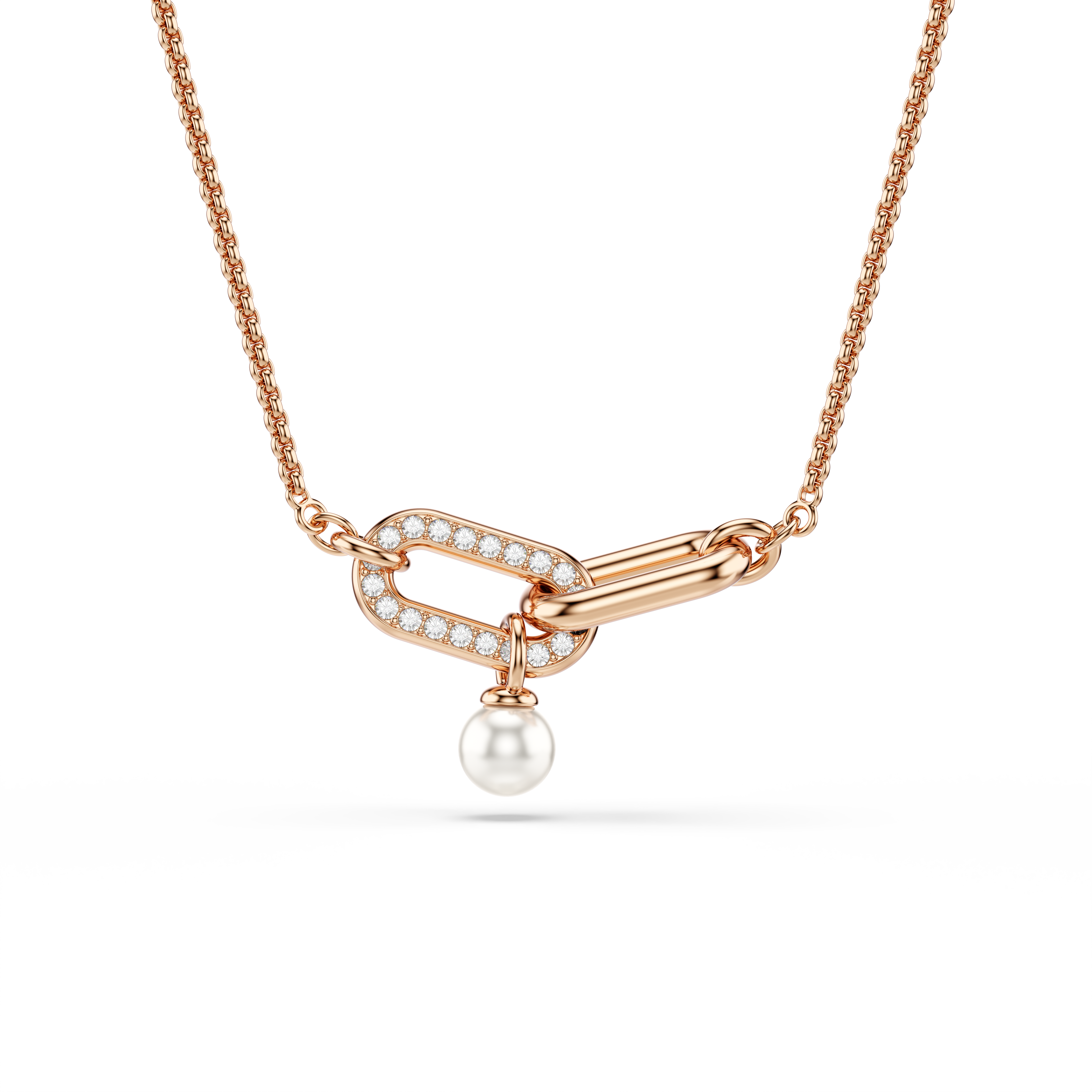 Swarovski Constella pendant, Crystal pearl, Round cut, White, Rose gold-tone plated 5728589