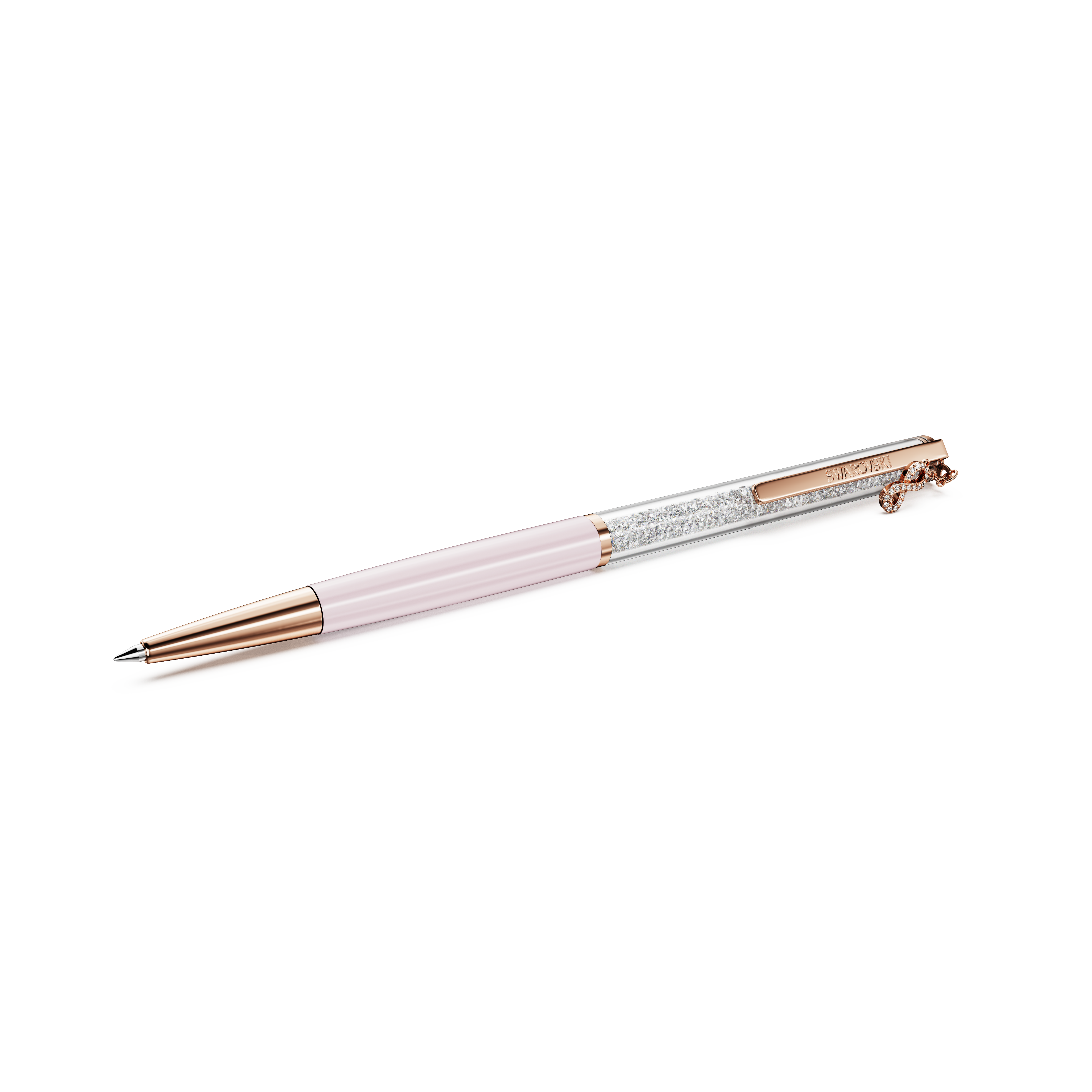 Swarovski Crystalline ballpoint pen, Infinity, Pink lacquered, Rose gold-tone plated 5728731