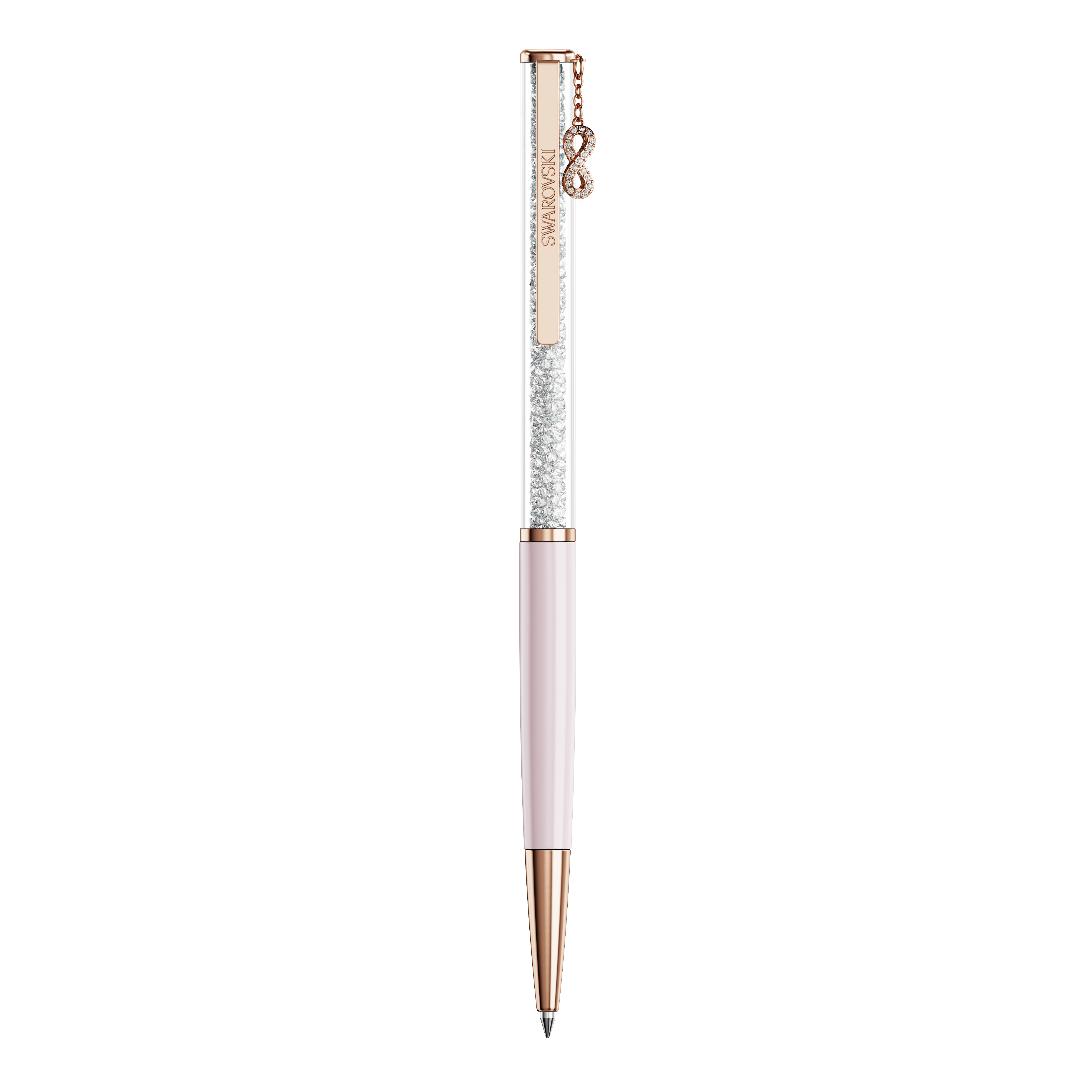 Swarovski Crystalline ballpoint pen, Infinity, Pink lacquered, Rose gold-tone plated 5728731