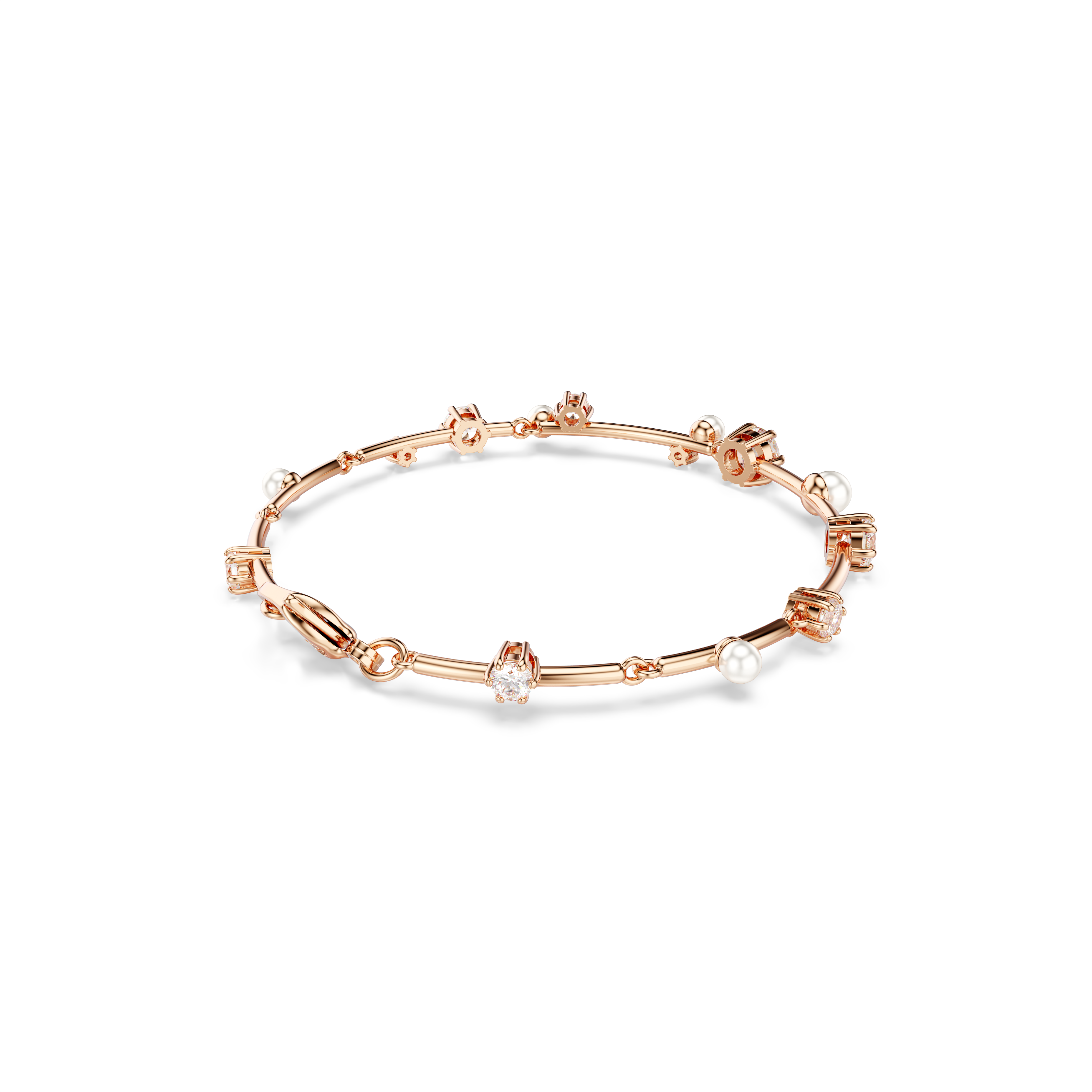 Swarovski Constella bracelet, Crystal pearl, Round cuts, White, Rose gold-tone plated 5729505