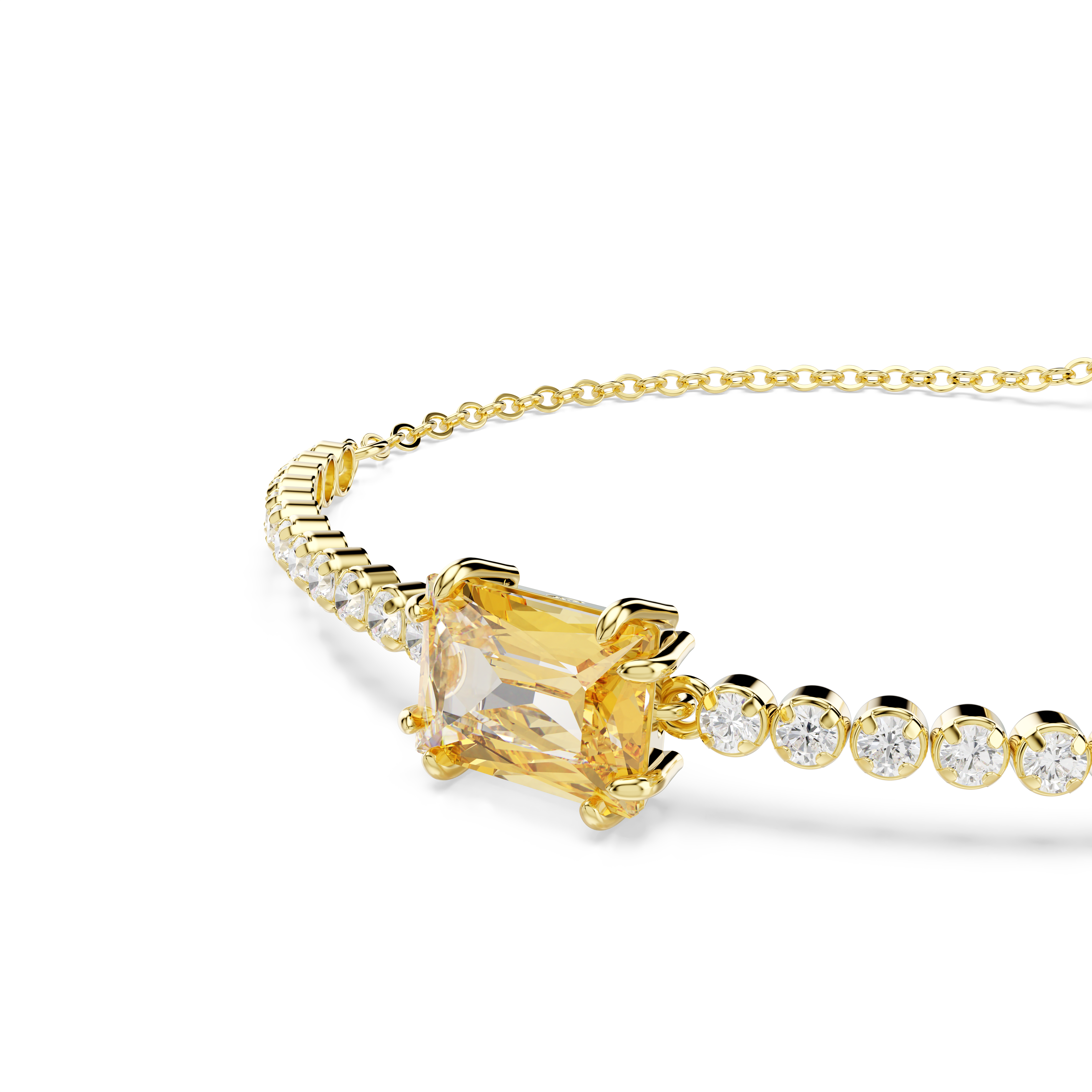 Swarovski Matrix Tennis bracelet, Mixed cuts, Caramel, Gold-tone plated 5730699