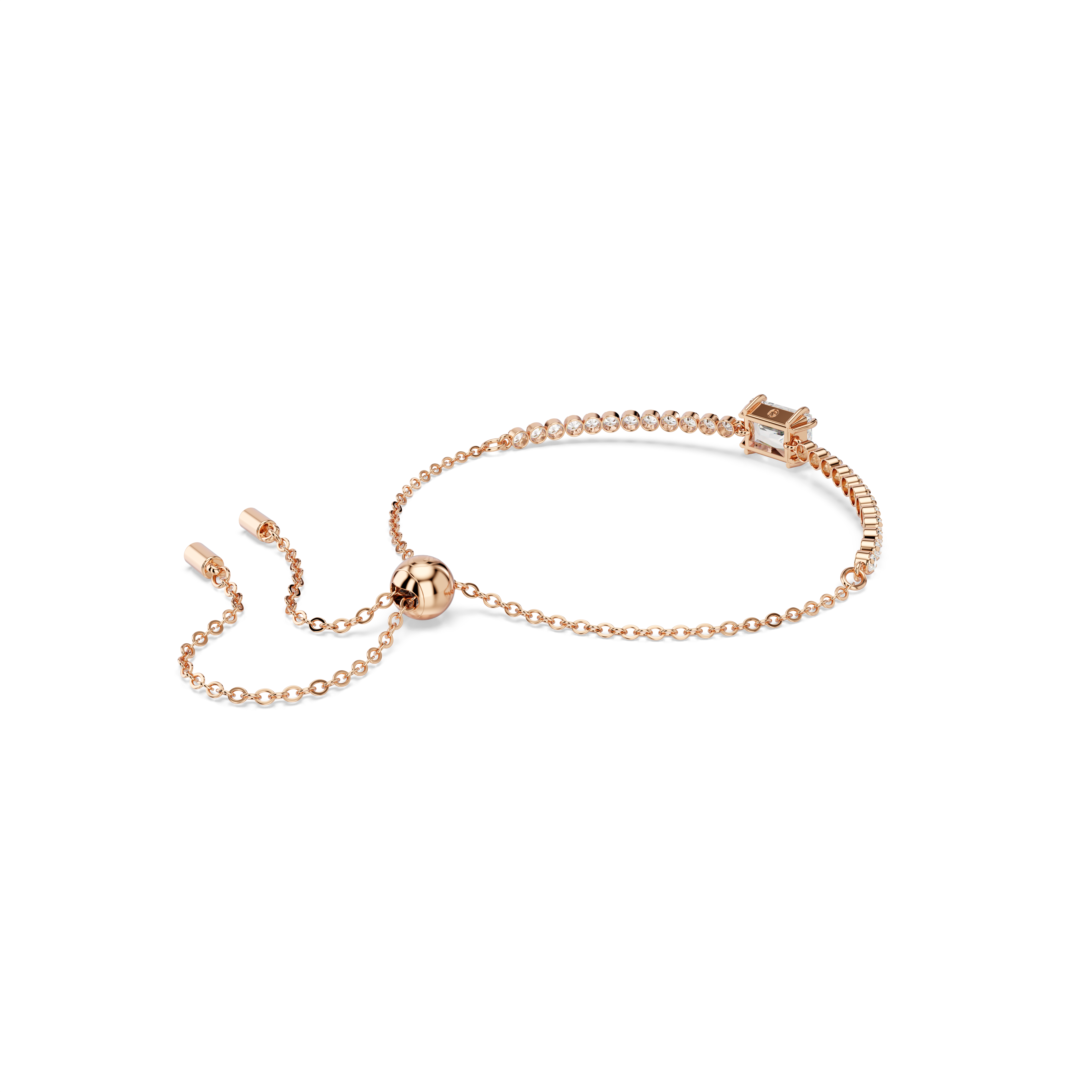 Swarovski Matrix Tennis bracelet, Mixed cuts, White, Rose gold-tone plated 5730706