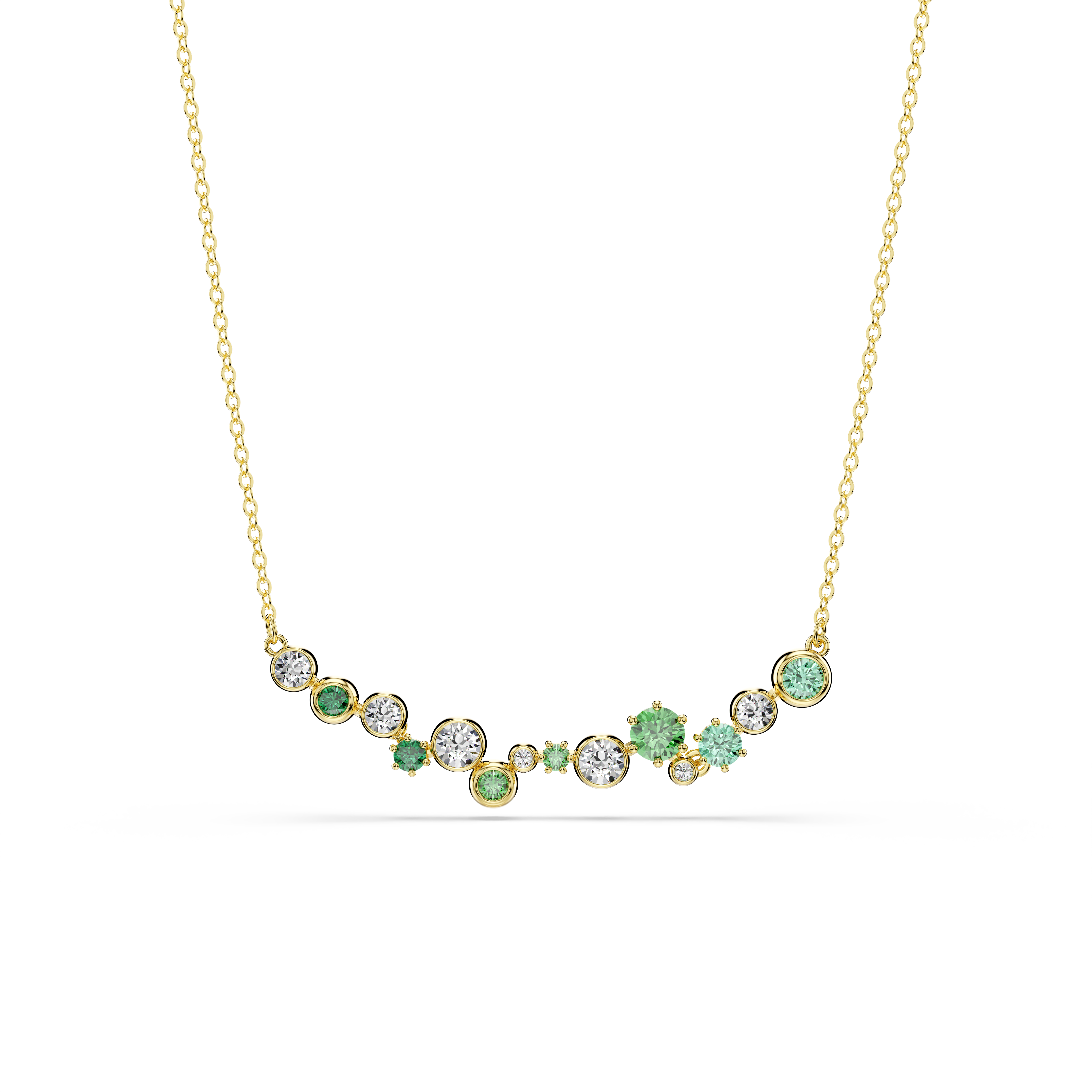 Swarovski Constella necklace, Mixed cuts, Green, Gold-tone plated 5732247