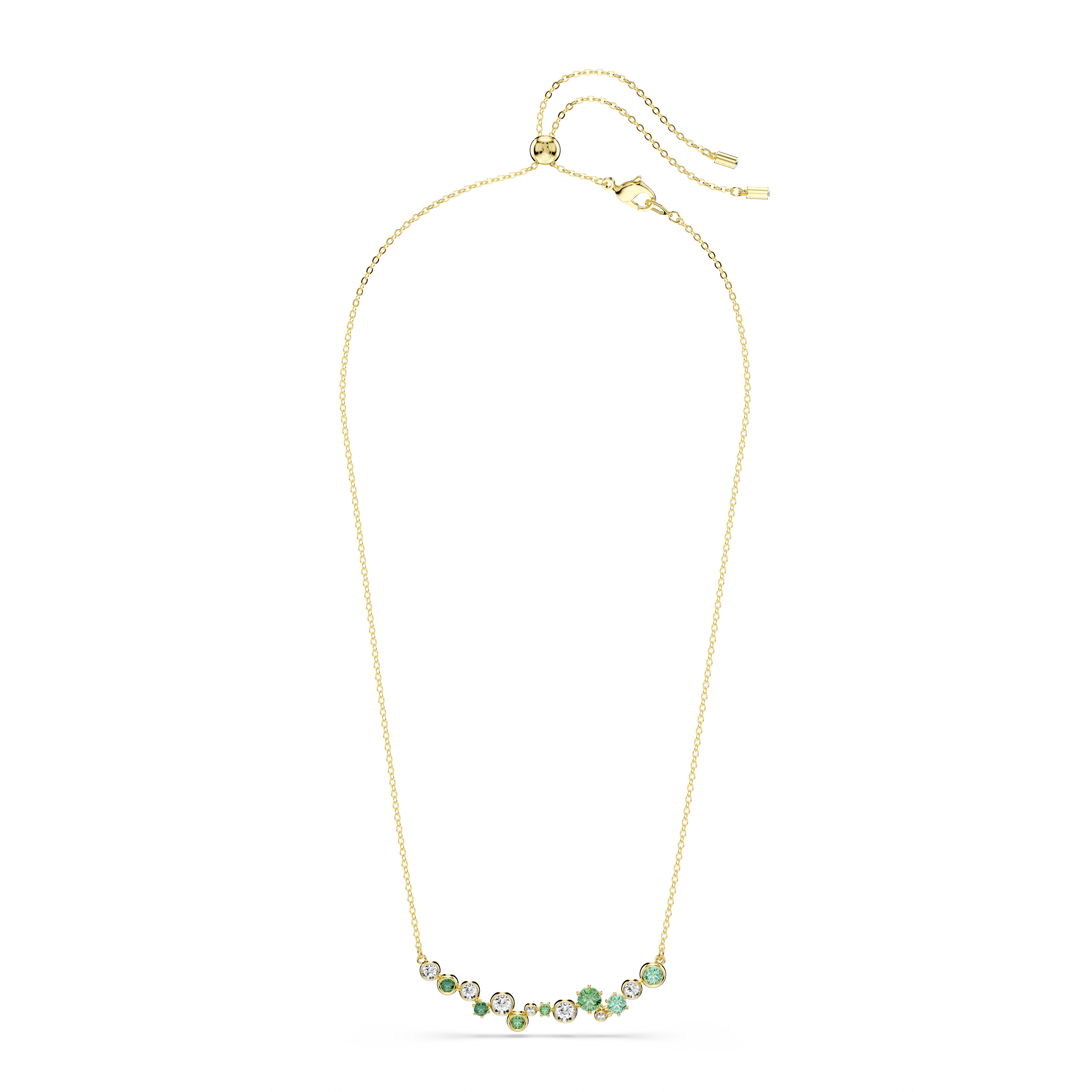 Swarovski Constella necklace, Mixed cuts, Green, Gold-tone plated 5732247
