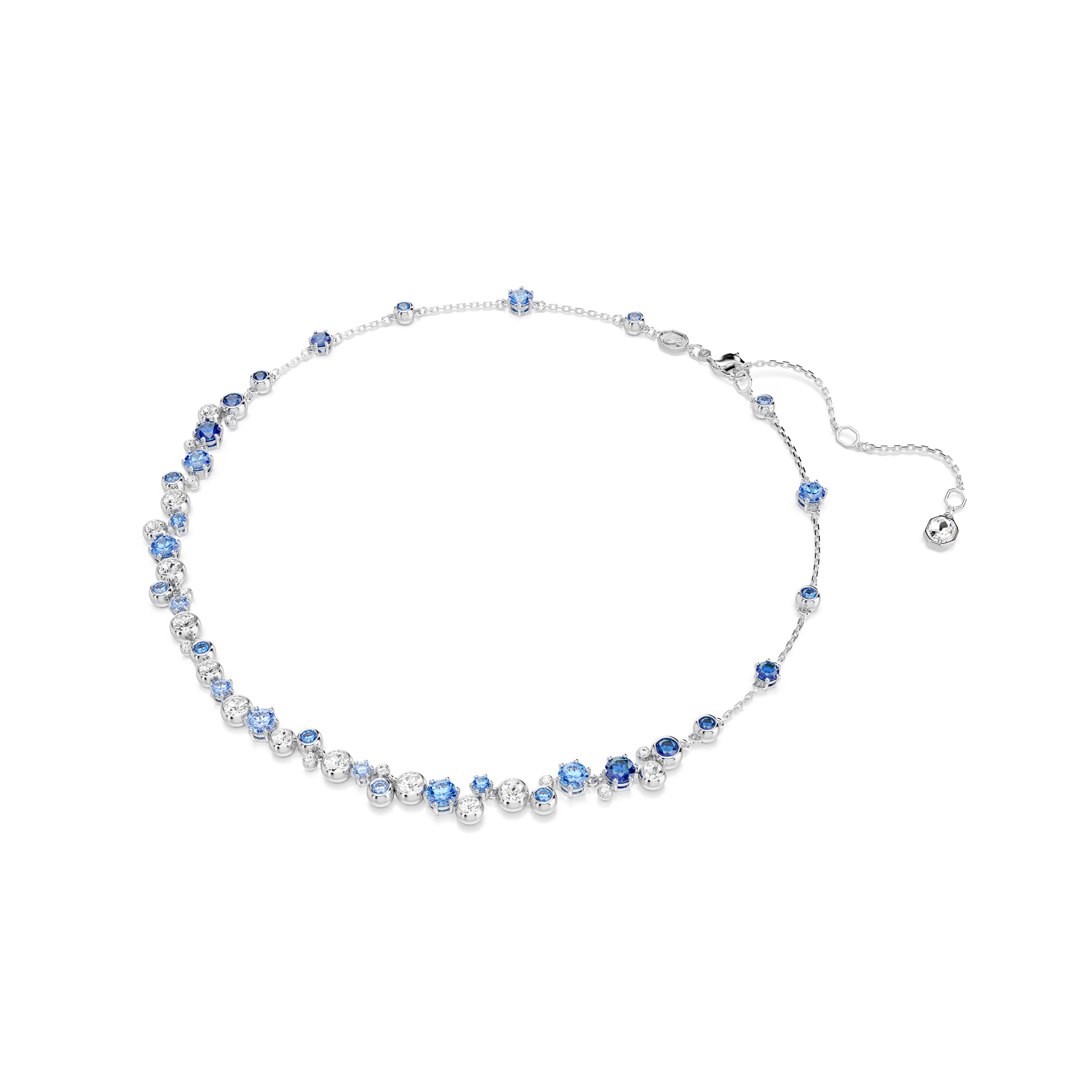 Swarovski Constella necklace, Mixed cuts, Blue, Rhodium plated 5732255