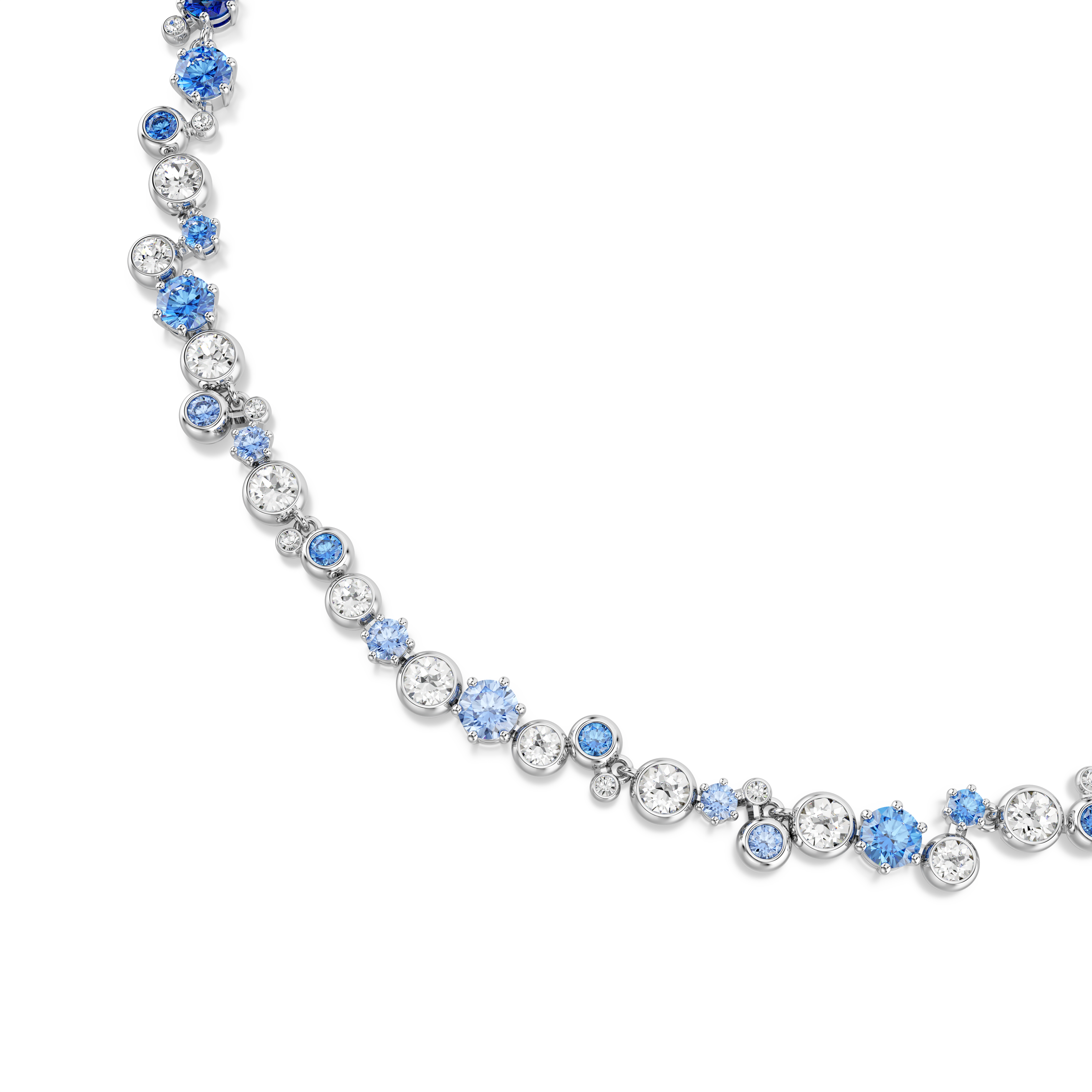 Swarovski Constella necklace, Mixed cuts, Blue, Rhodium plated 5732255
