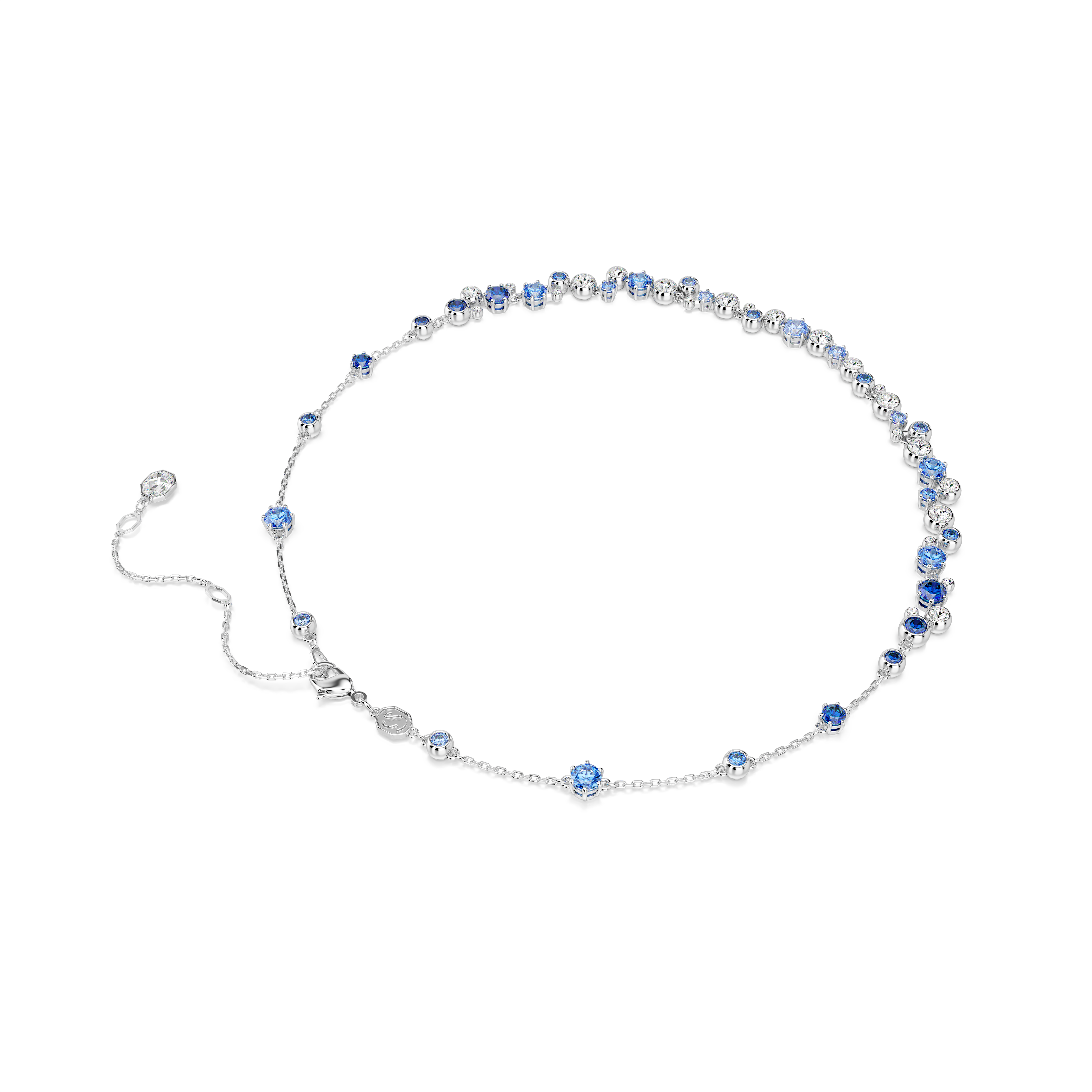 Swarovski Constella necklace, Mixed cuts, Blue, Rhodium plated 5732255