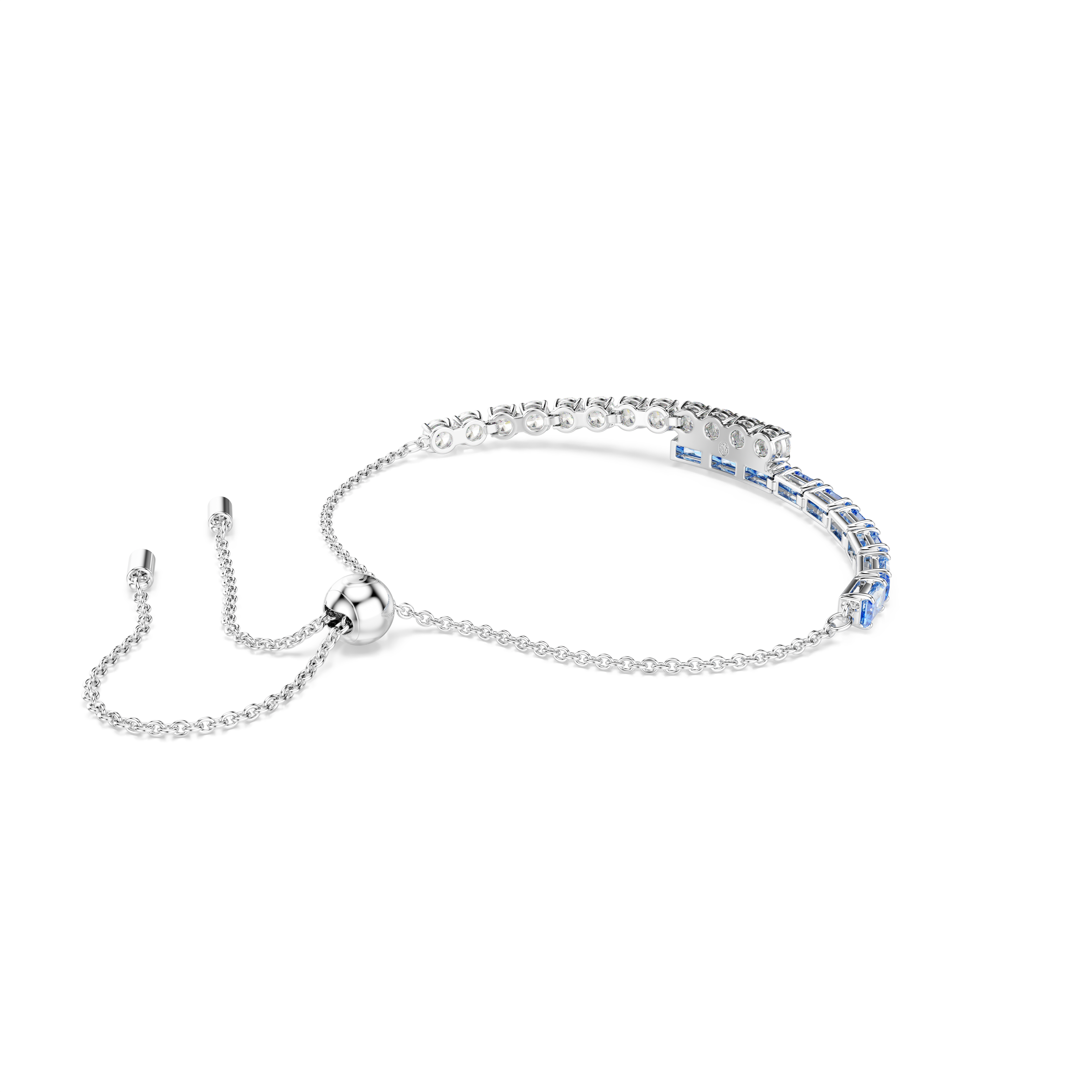 Swarovski Matrix Tennis bracelet, Mixed cuts, Blue, Rhodium plated 5732266