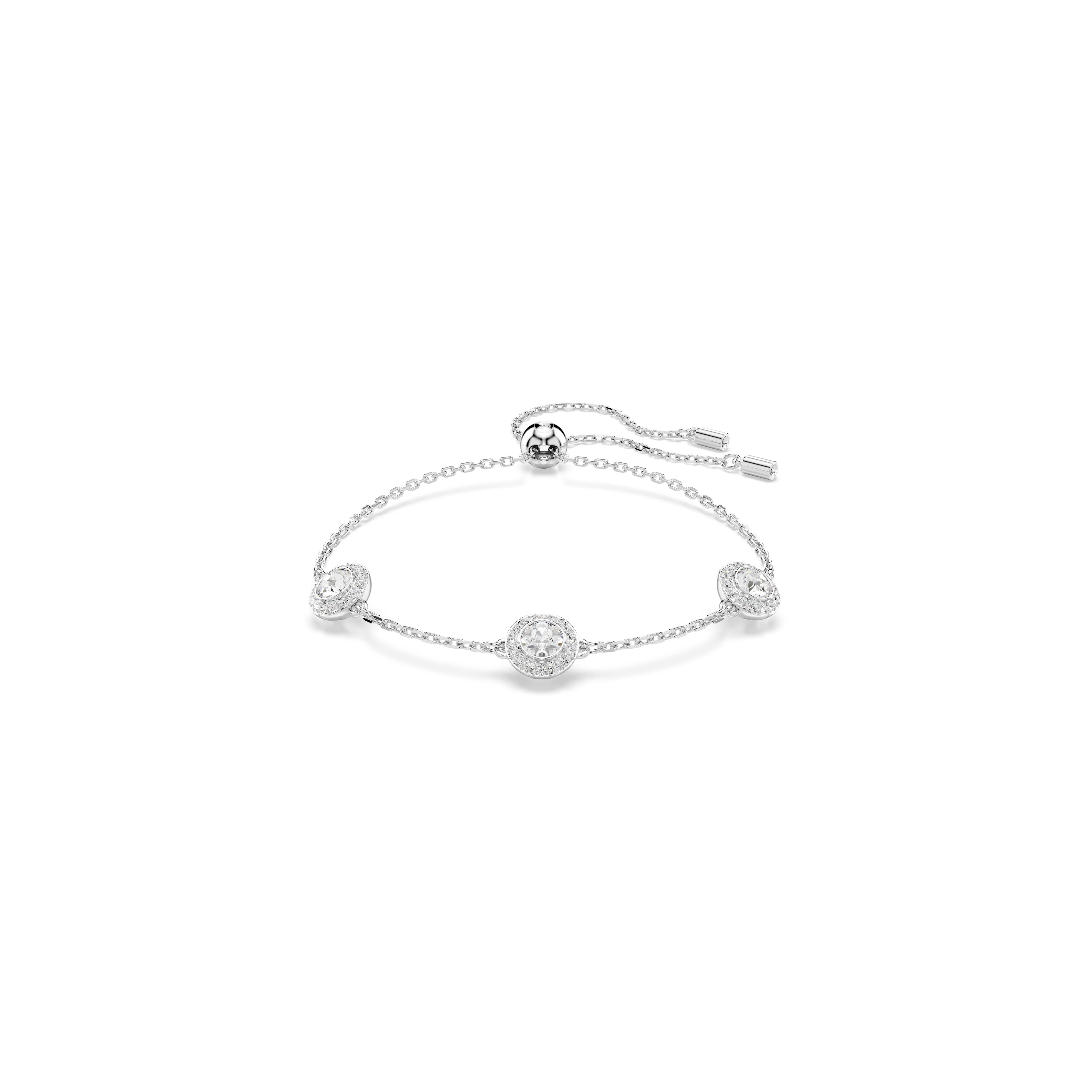 Swarovski Una Angelic bracelet, Round cut, Double sided motifs, White, Rhodium plated 5732272