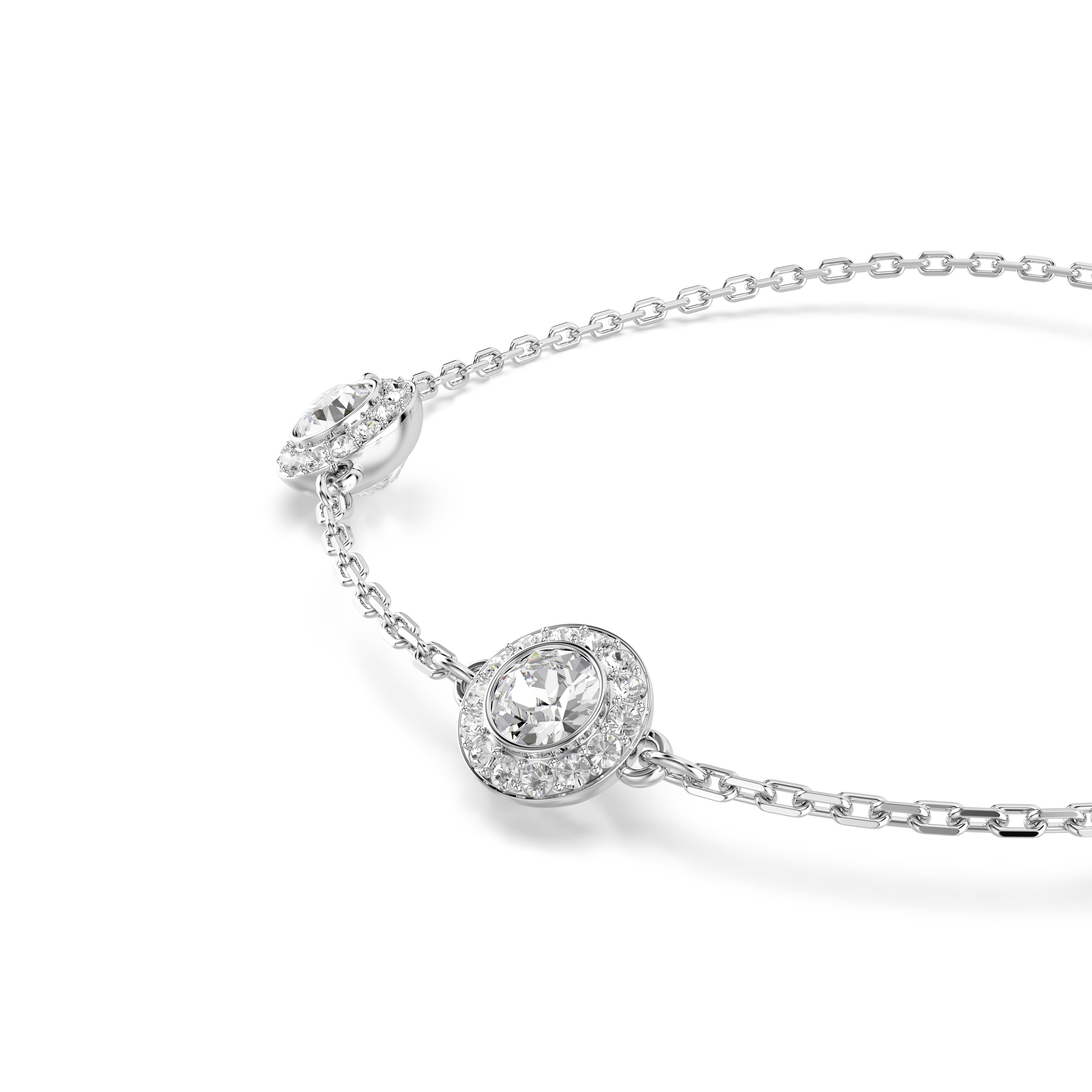 Swarovski Una Angelic bracelet, Round cut, Double sided motifs, White, Rhodium plated 5732272