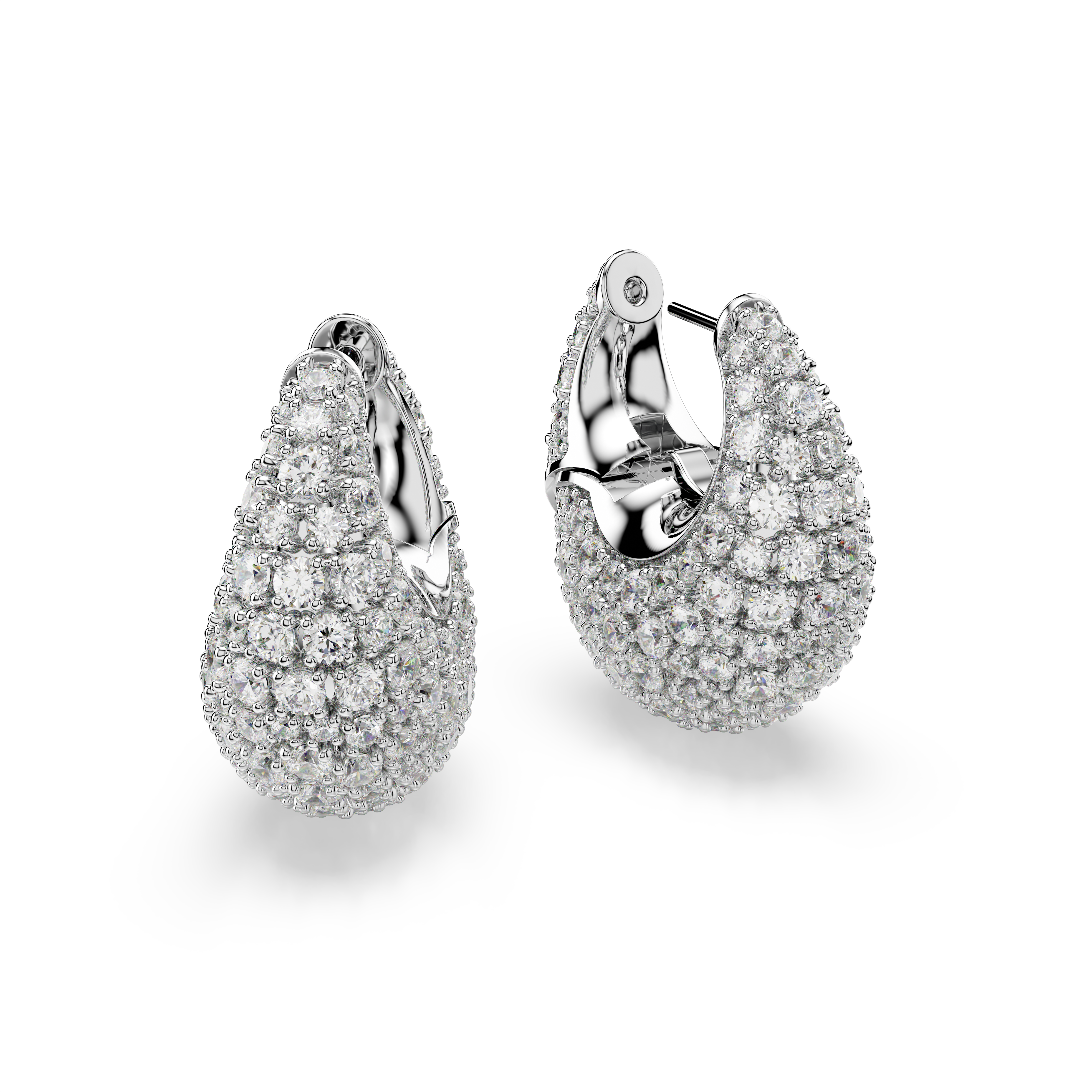 Swarovski Sublima earrings, Large, White, Rhodium plated 5732281