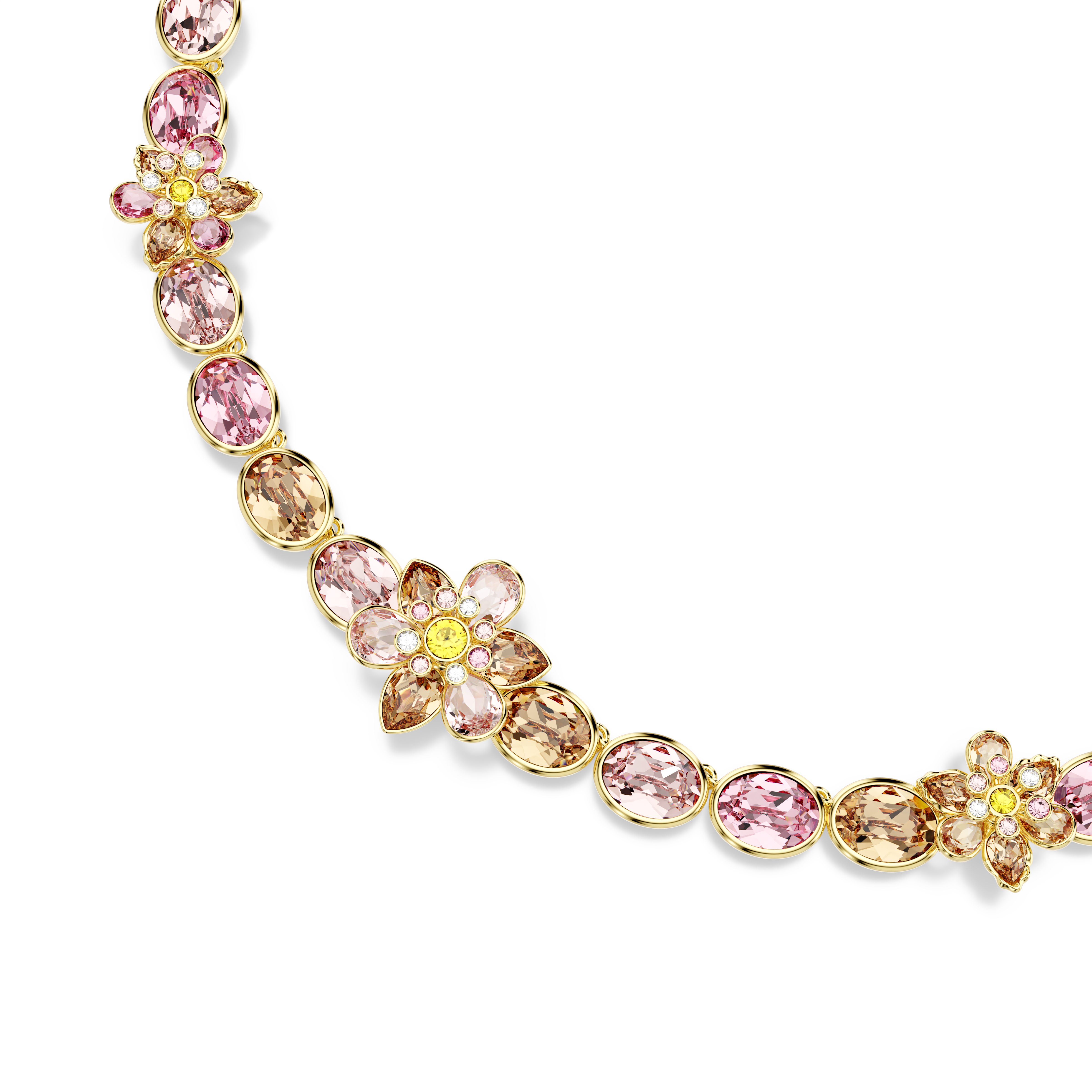 Swarovski Idyllia necklace, Mixed cuts, Flower, Multicolored, Gold-tone plated 5732385