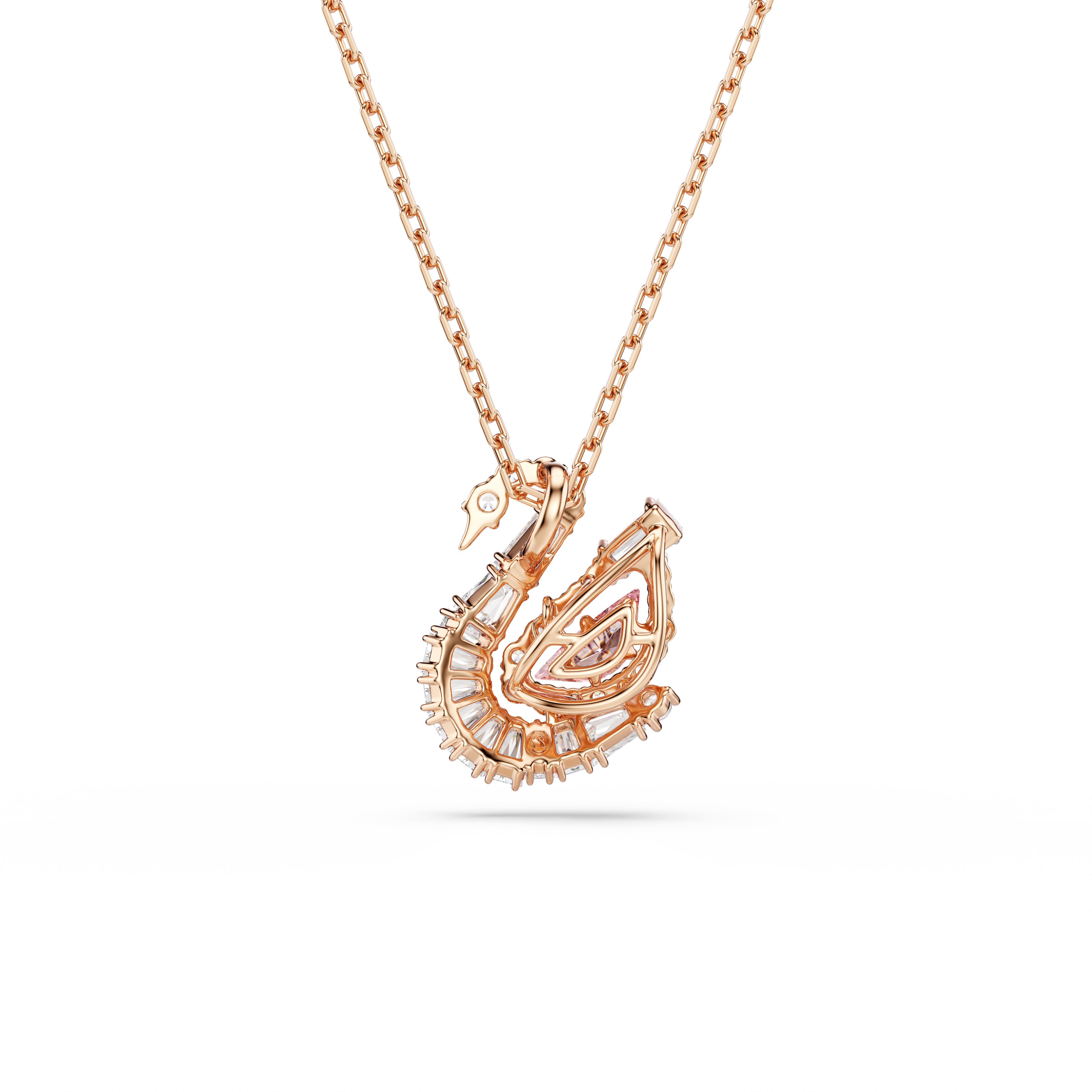 Swarovski Swan pendant, Mixed cuts, Swan, Pink 5732414
