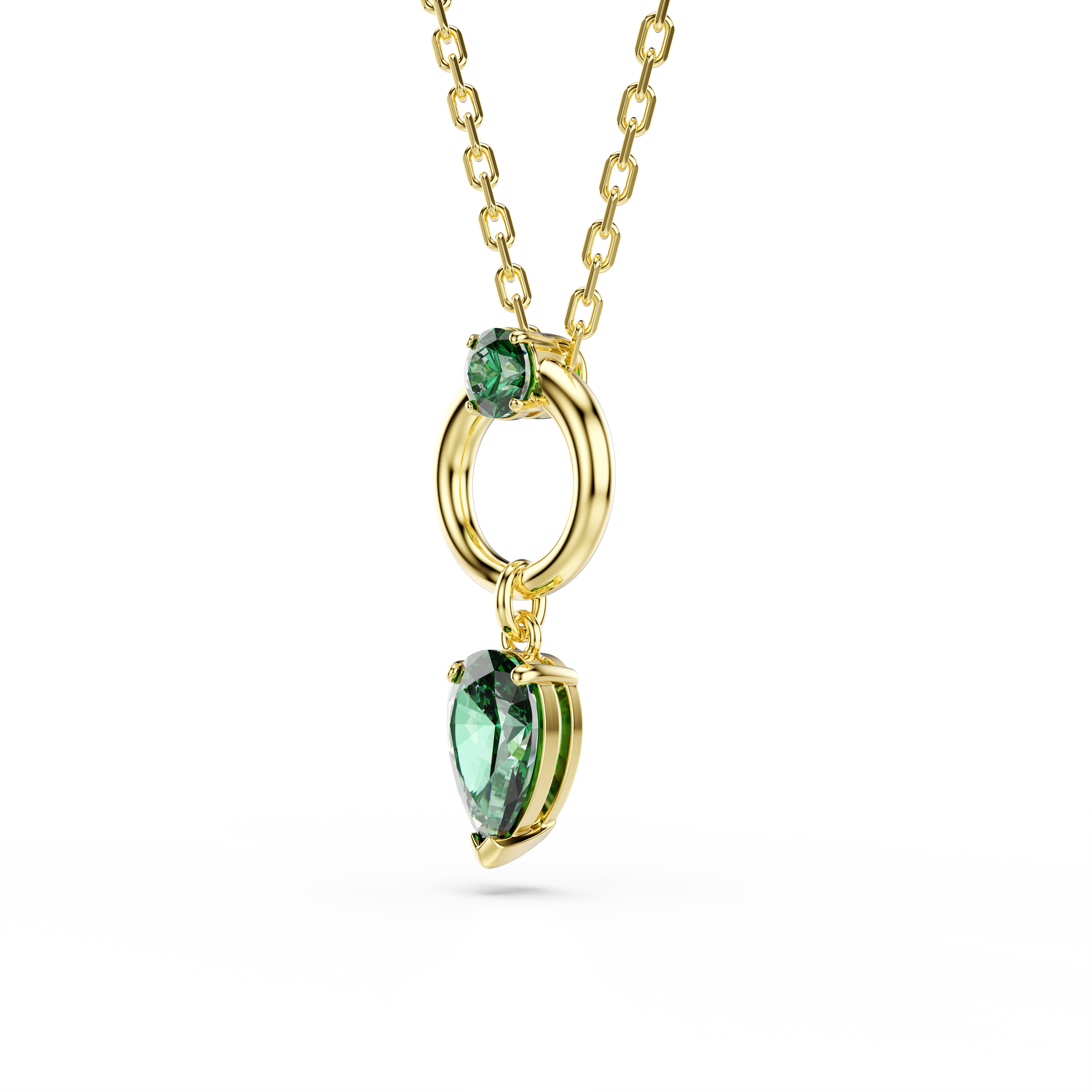 Swarovski Mesmera pendant, Mixed cuts, Green, Gold-tone plated 5732484