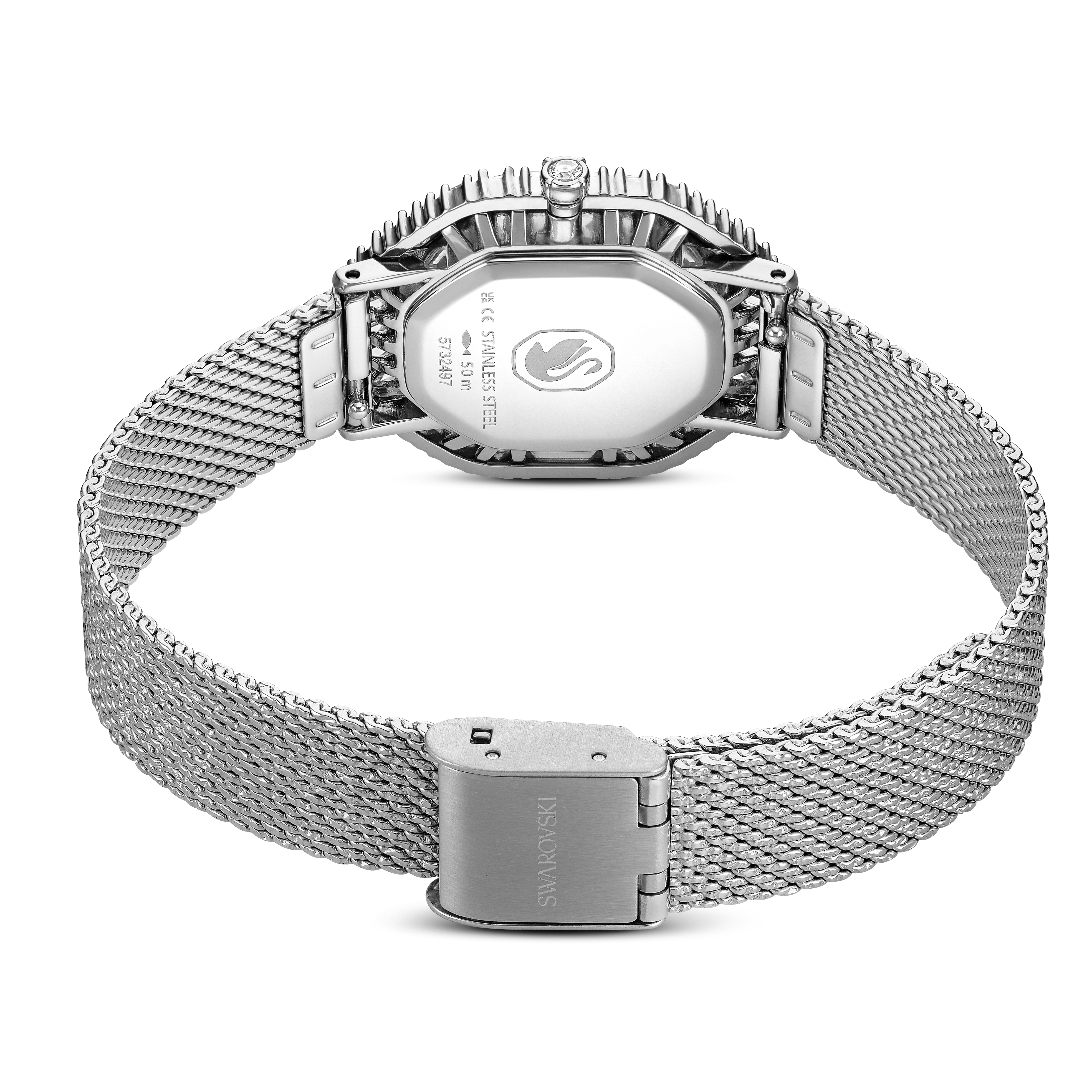 Swarovski Matrix octagon watch, Metal bracelet, Silver tone, Stainless steel 5732498